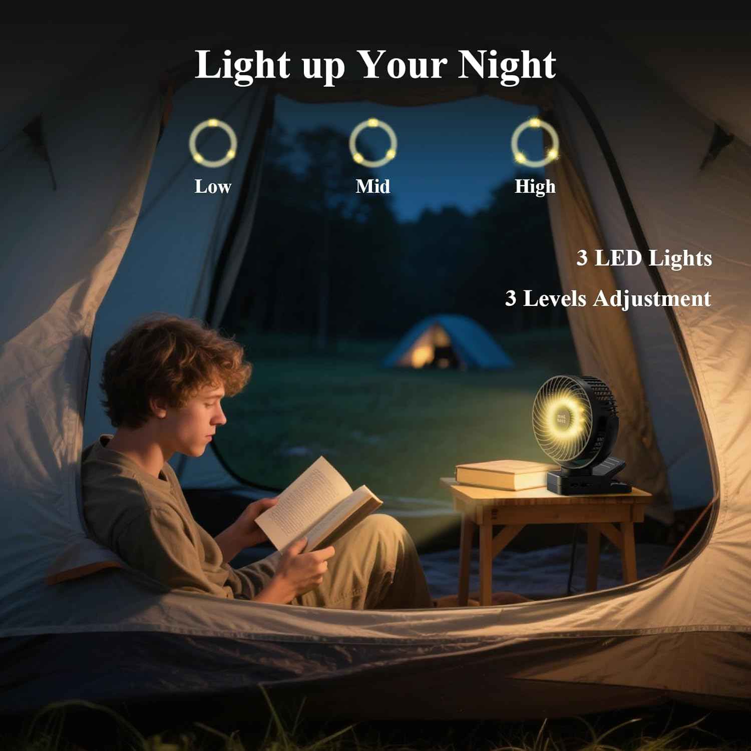 Minthouz Clip on Fan, 12000mAh Desk Fans, 360° Rotation Rechargeable Portable Fan with 45hrs Runtime - Quiet 3 Speeds, Wireless Remote, Timer, Input/Output Ports - Lightweight for Travel & Office