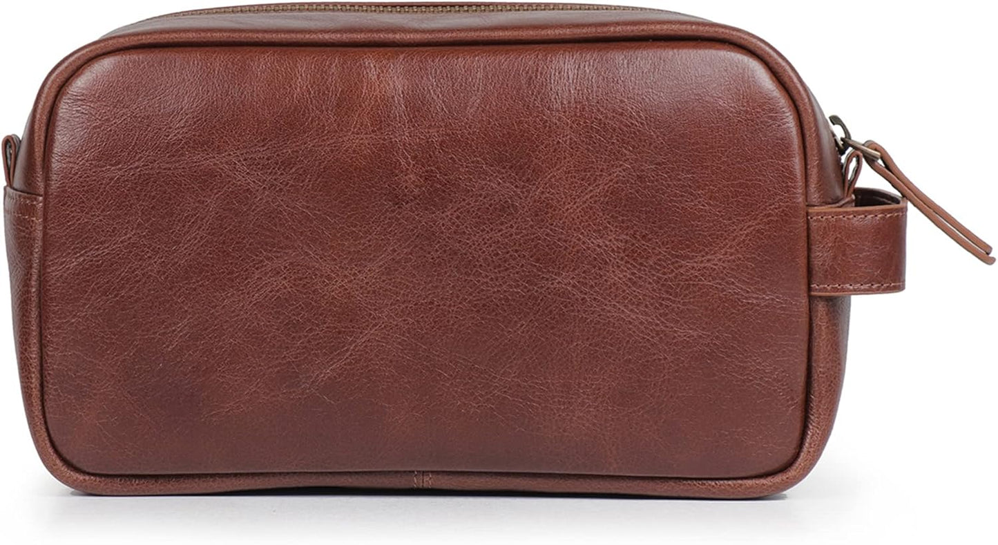 Londo Genuine Leather Travel Toiletry Bag – Makeup, Shaving Organizer, Dopp Kit for Men & Women, Durable & Stylish Travel Accessory