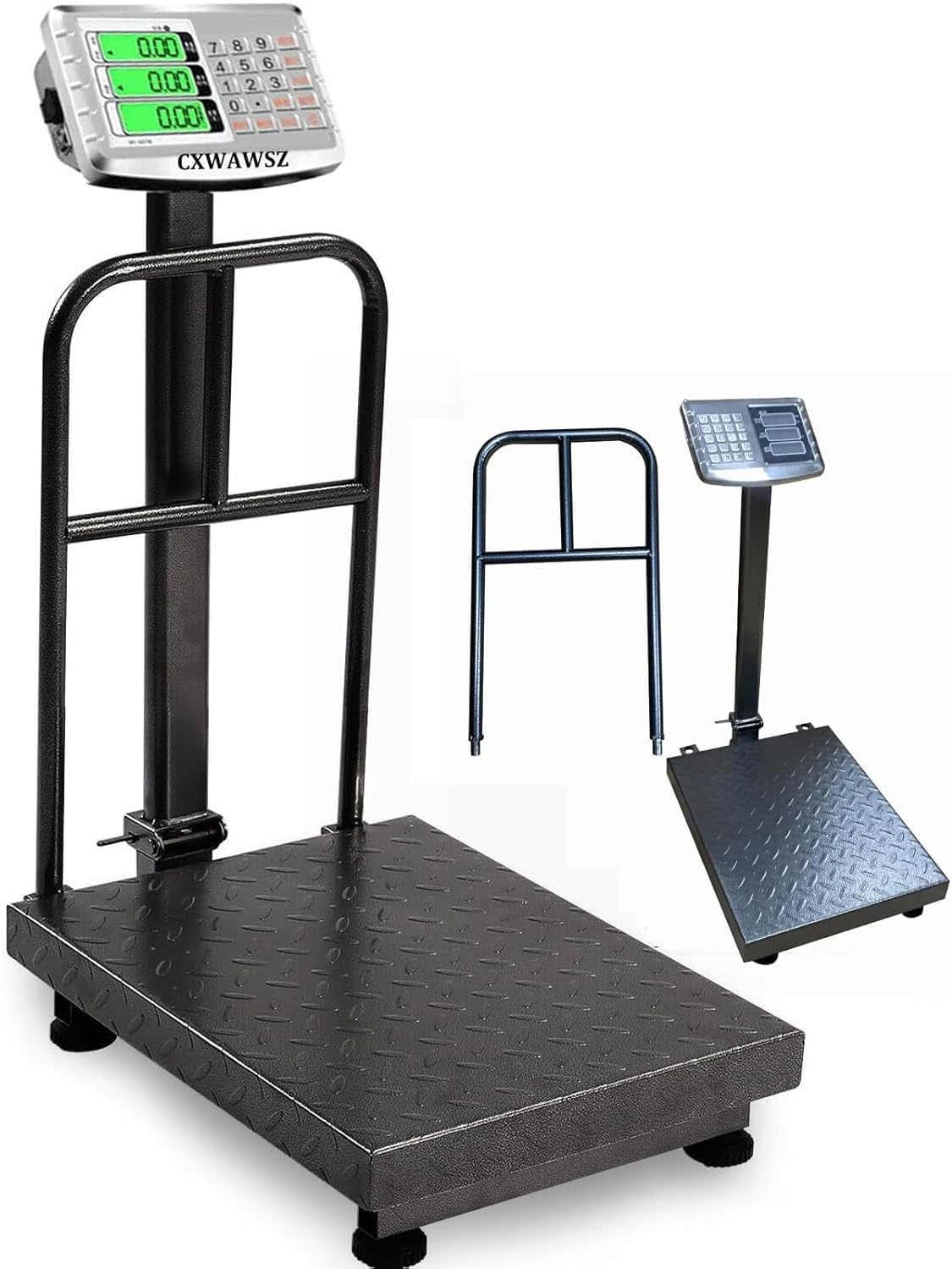 660lb Floor Industrial Platform Scale with Removable Guardrail Digital Scale with Accurate LB/KG High-Definition Displa Foldable for Weighing Luggage Package Shipping Double Sided Display - Lumora Desk