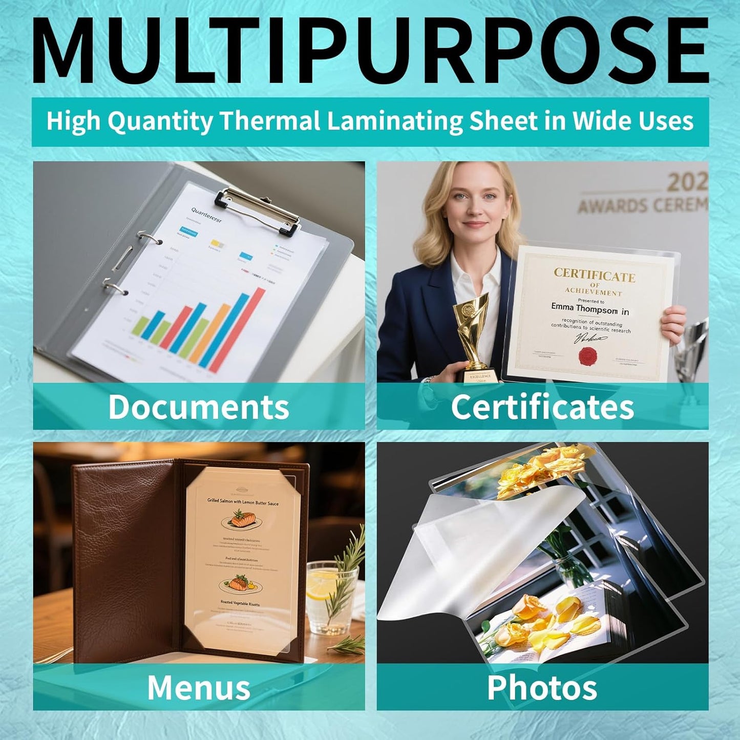 OausTect Thermal Laminating Pouches, 3 Mil Laminating Sheets, Clear 9 x 11.5 Inches Laminating Paper for Thermal Laminator, Holds 8.5 x 11 Inch Letter Size Sheets Lamination Sheet (100 Pack)