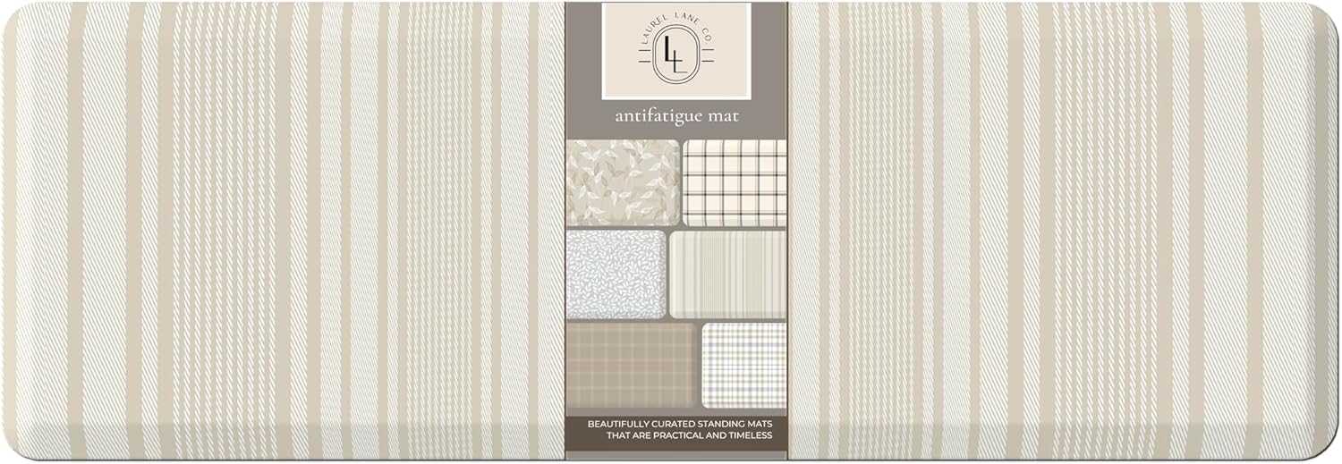 Anti Fatigue Mat by Laurel Lane Co. – Designer Anti Fatigue Mats for Kitchen Floor, Kitchen Mats for Floor, Desk Mat – Cushioned 0.75" Thick – Stain Resistant – Non-Skid Bottom – 20" x 60" - Lumora Desk