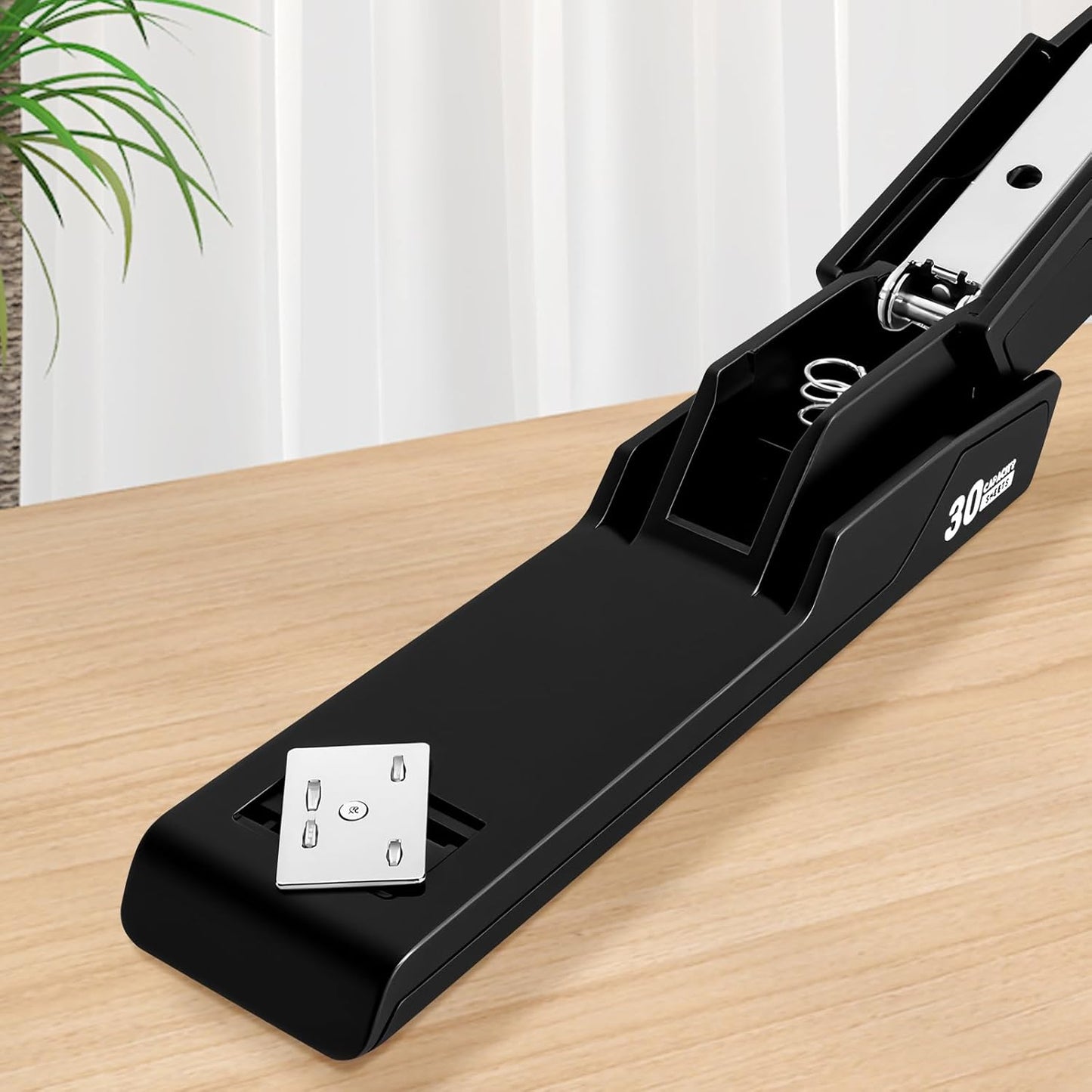 Metal Stapler with 830 Staples, Office Stapler, Staplers for Desk, 30 Sheet Capacity, Non-Slip, Black