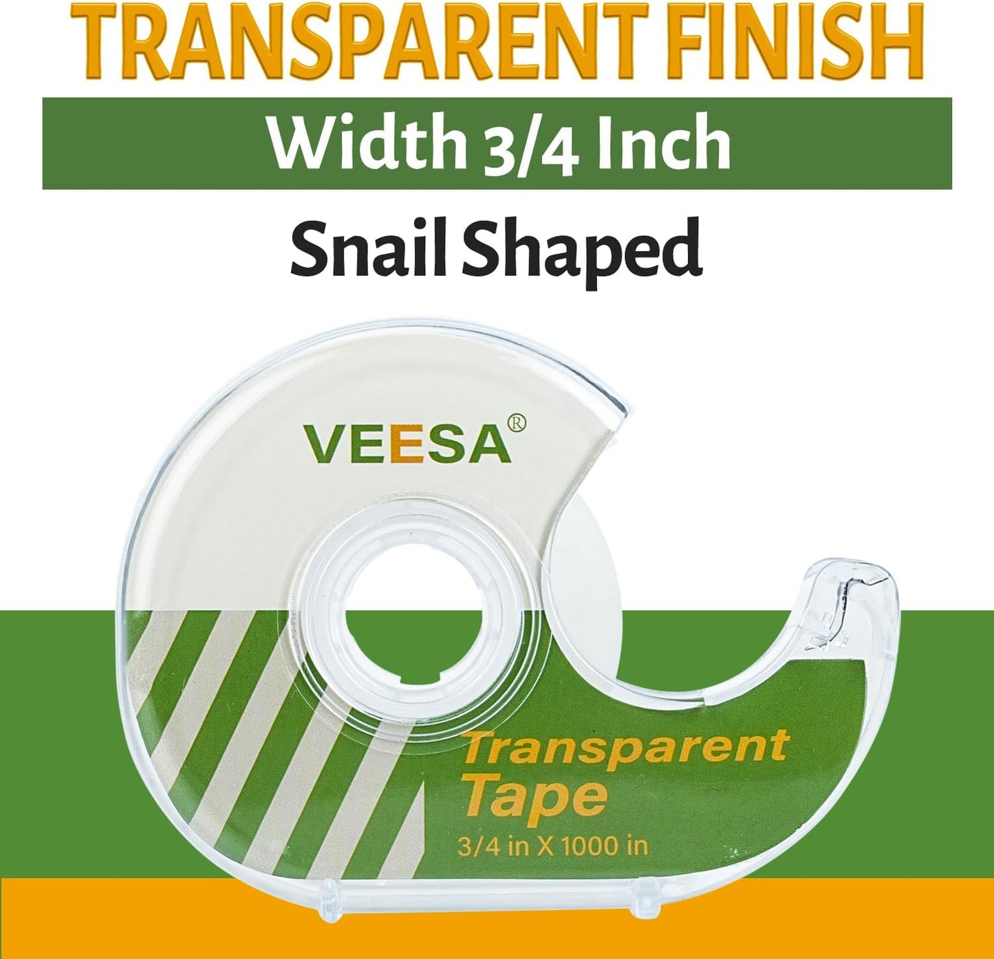 VEESA Transparent Tape with Dispenser, 3/4 x 1000 Inches, 12 Rolls Clear Tapes for Craft Jobs, Home & School Supplies - Lumora Desk