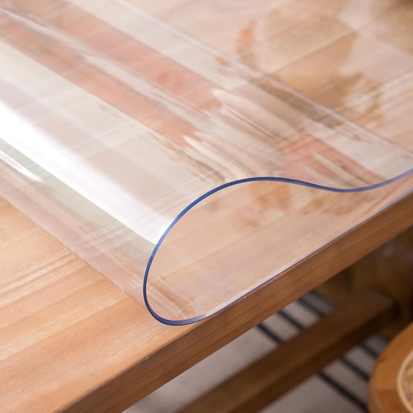 Clear Table Cover Protector, 38 x 70 Inch Table Protector for Dining Room Table, 1.5mm Thick Clear Plastic Table Cover, Pad Mat for Kitchen, Writing Desk Pad for Desktop