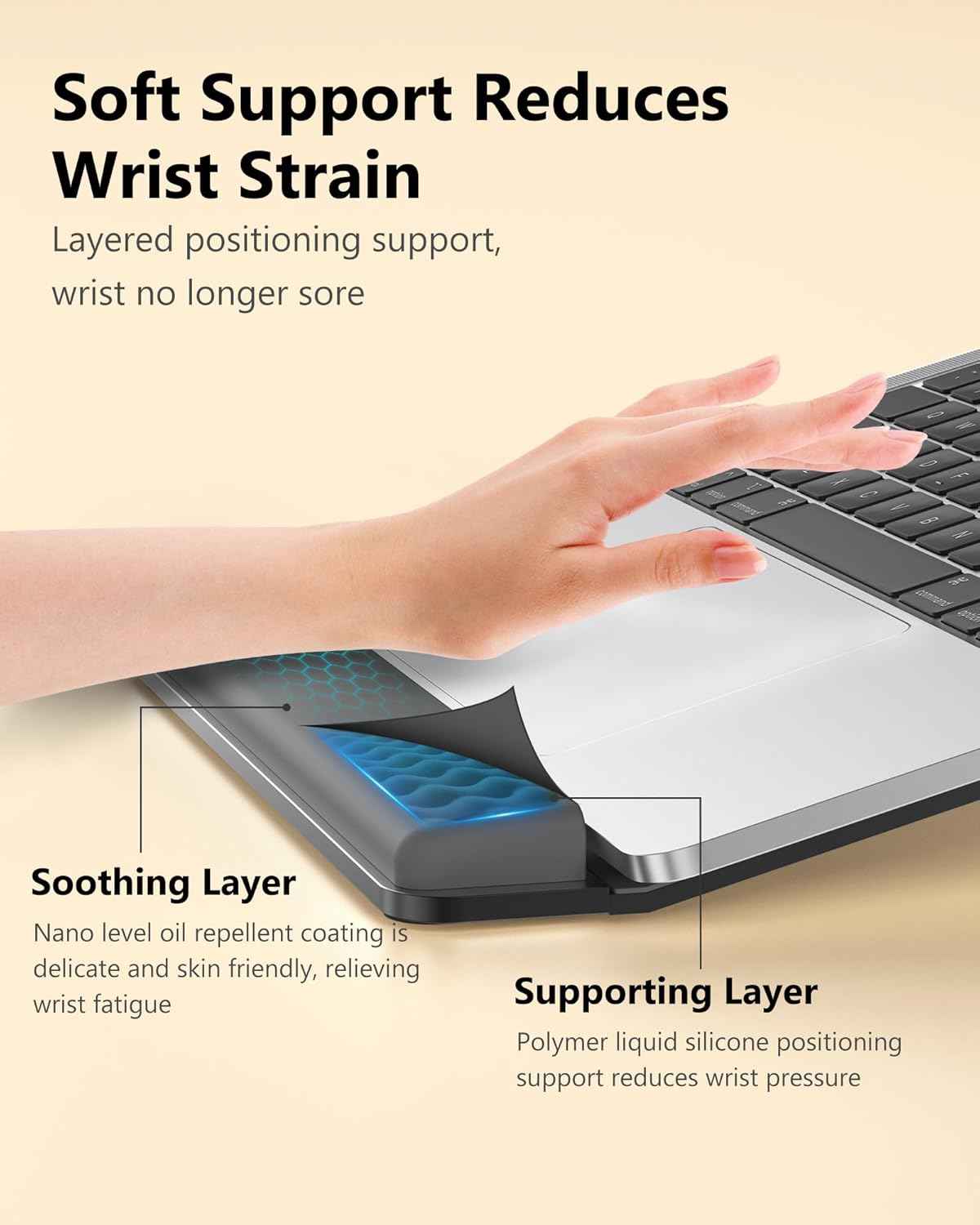NTMY Laptop Stand for Desk with Wrist Support, Aluminum Computer Stand for Laptop,Ventilated Ergonomic Holder Mount Riser for MacBook Air/HP/Dell/Acer/Lenovo 10-17.3'' (Black)