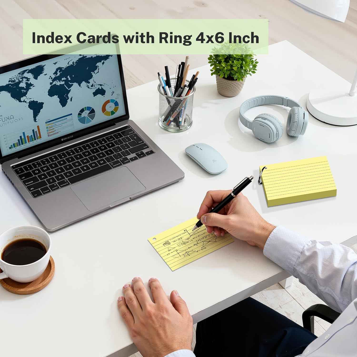 160 Pcs Index Cards with Ring 4 x 6 Inch Colored Heavyweight Ruled Flash Cards, Flashcards with Ring for School & Office Supplies and Home Organization, Durable Study To Do List Lined Note Cards