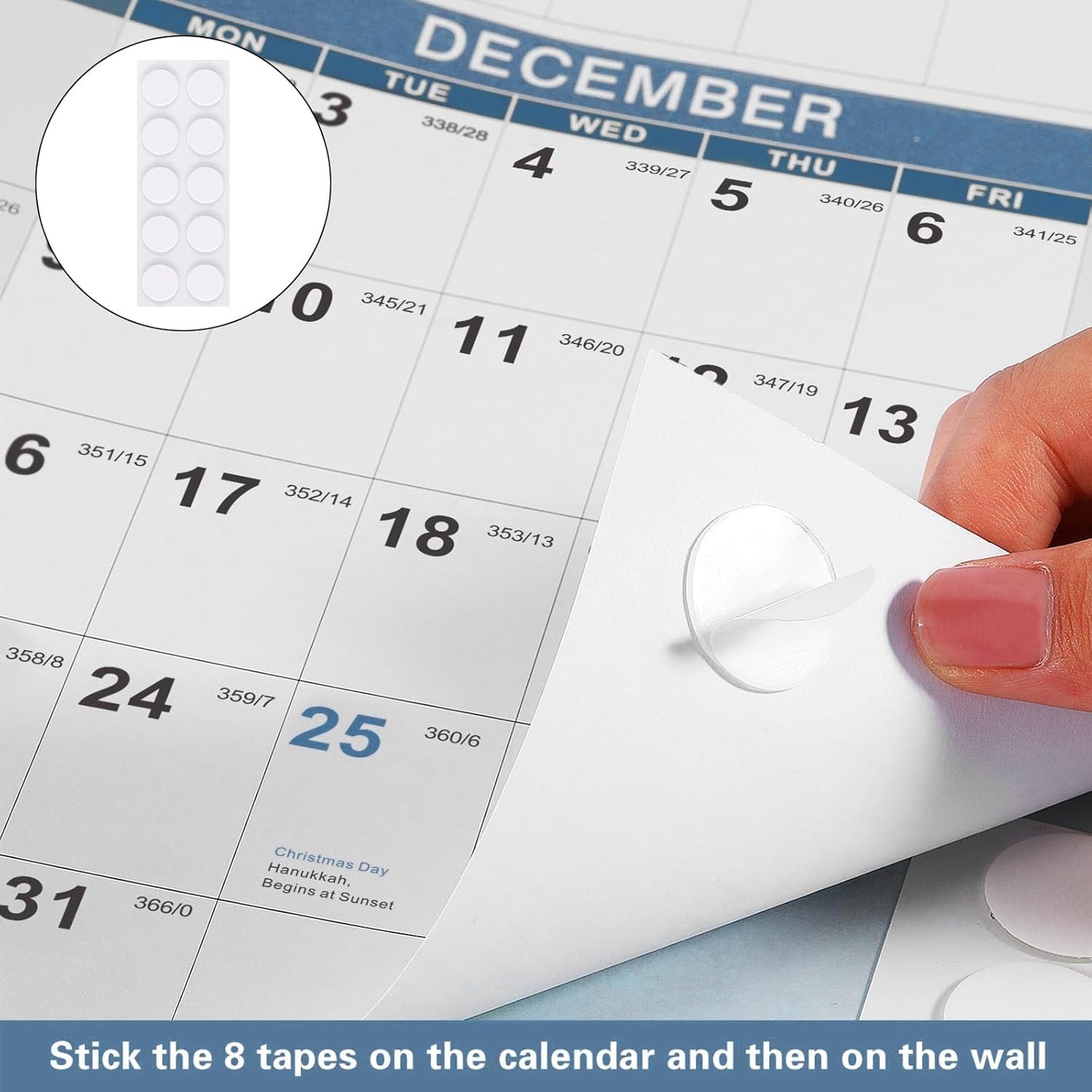 2024-2025 Wall Calendar 34.8" x 22.8" Large Vertical Yearly Wall Hanging Calenda with Julian Date from July 2024 to June 2025 Thick Paper Calendar 12 Month Annual Planner for Office Fridge(Blue)