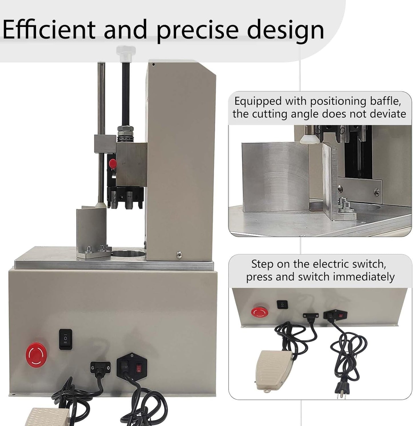 Electric Round Corner Cutter Machine, Foot Pedal High-Speed Corner Rounder with 7 Blades (R3-R9), 1-Second Change Blade, 56 times/min, Ideal for Cardstock/Film/PVC/Leather