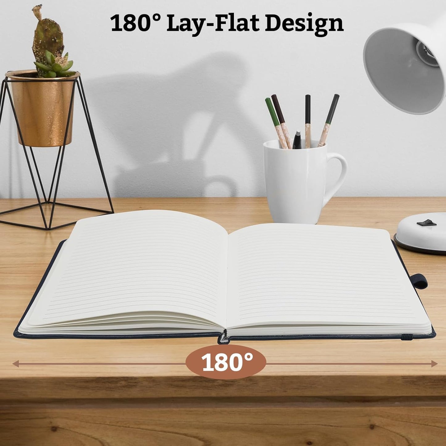 2Pack Lined Hardcover Journal Notebook, A5 192 Pages 100Gsm Thick Paper College Ruled for School,Note Taking,Work,Diary，5.7"*8.3",Navy