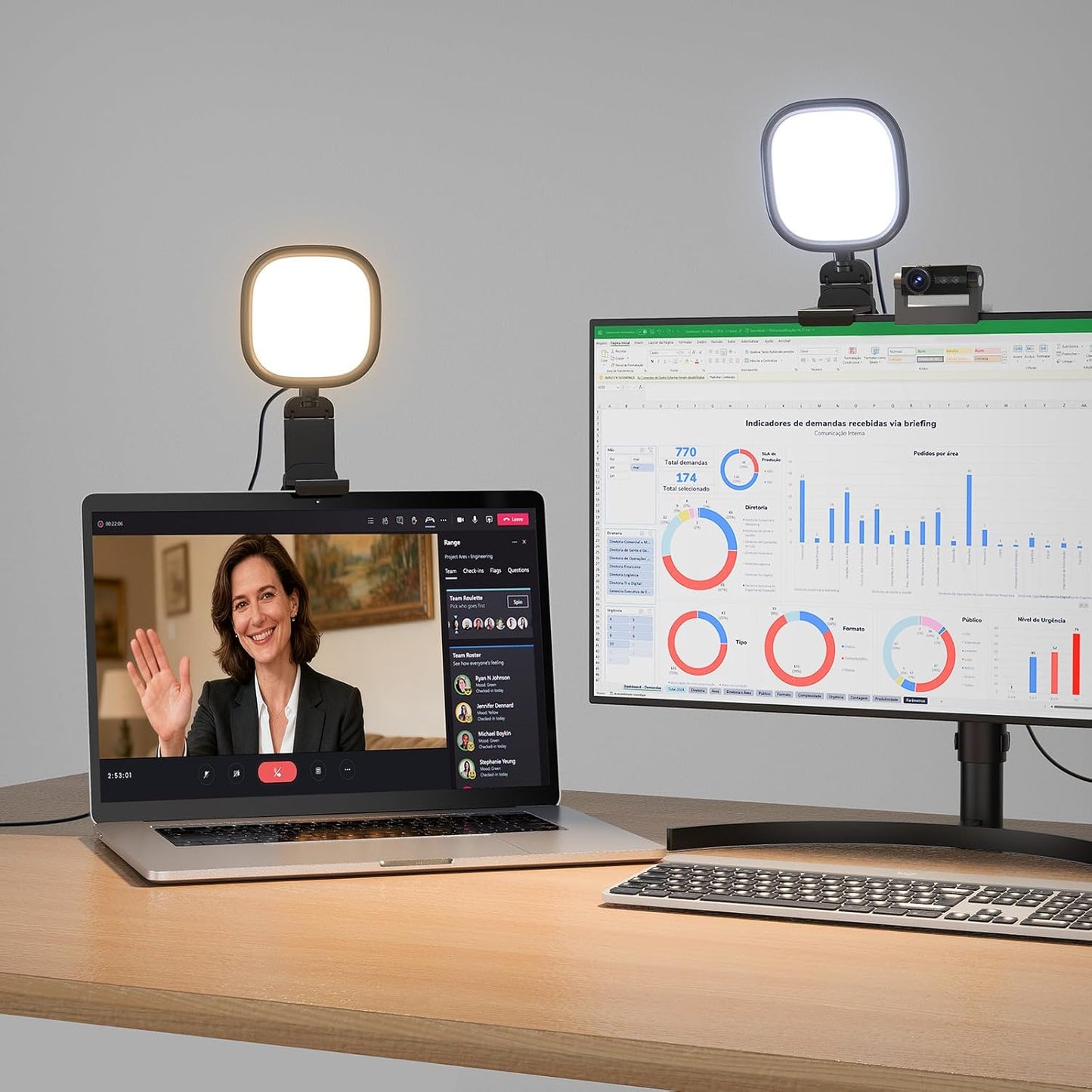 Upgraded Ring Light for Laptop, Monitor & Desk – Eye-Caring Diffused LED Computer Light with Screen-Safe Clip, Adjustable Monitor Mount, CRI 97.8+, 50 Lighting Modes for Zoom, Video Calls & Streaming