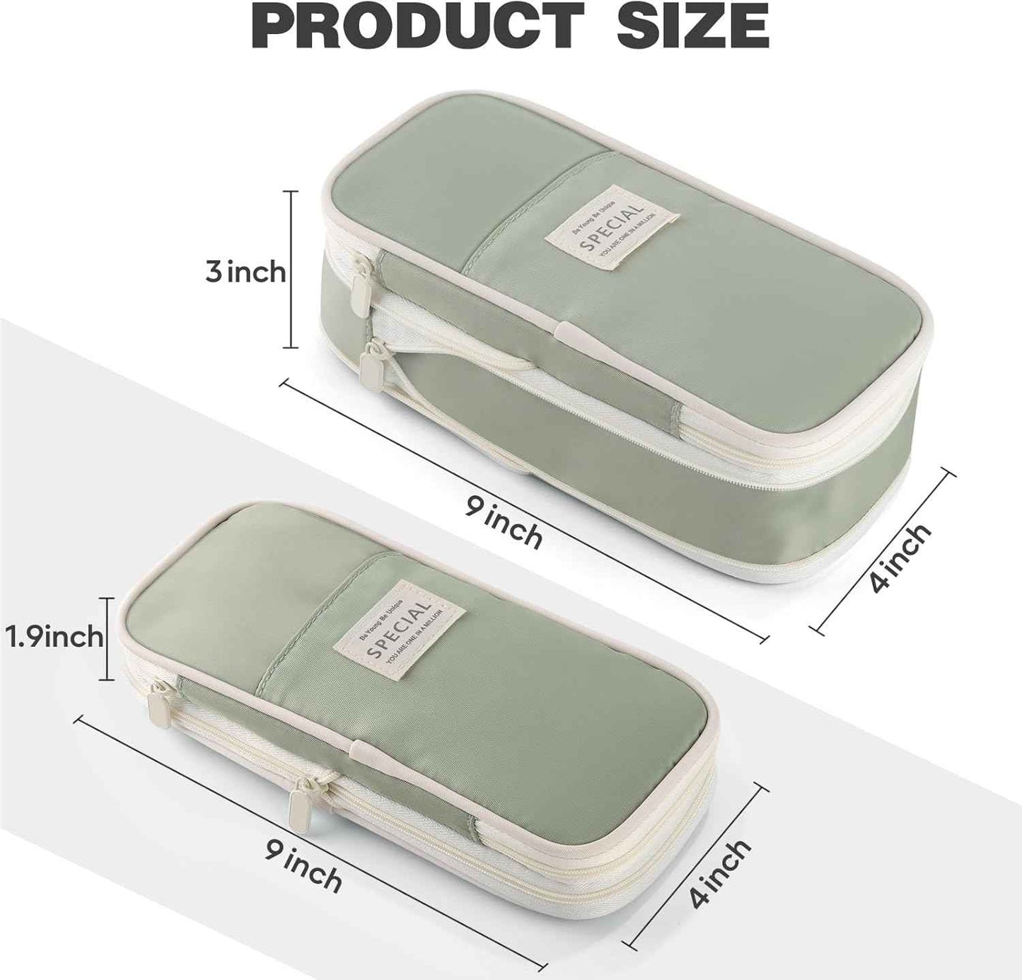 Large Capacity Pencil Case with Zipper, Aesthetic Pencil Pouch, Portable Stationery Organizer Bag for Teen and Adults, Big Pencil Bag for College, Office, Travel