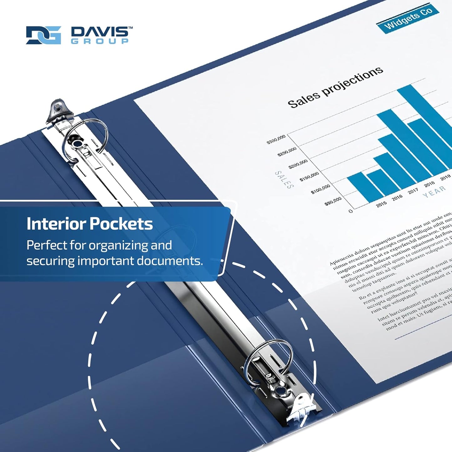 Easyview Premium 3-Ring Binders with Clear-View Covers and Round Rings, Binders for School or Office, 1.5 Inch, Pack of 6, Royal Blue