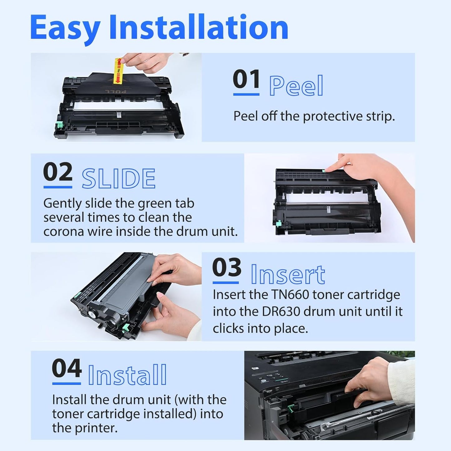 Compatible DR630 Drum Unit (Not Toner) Replacement for Brother DR630 DR-630 for HL-L2300D HL-L2380DW MFC-L2700DW MFC-L2740DW DCP-L2540DW Printer (1 Pack)