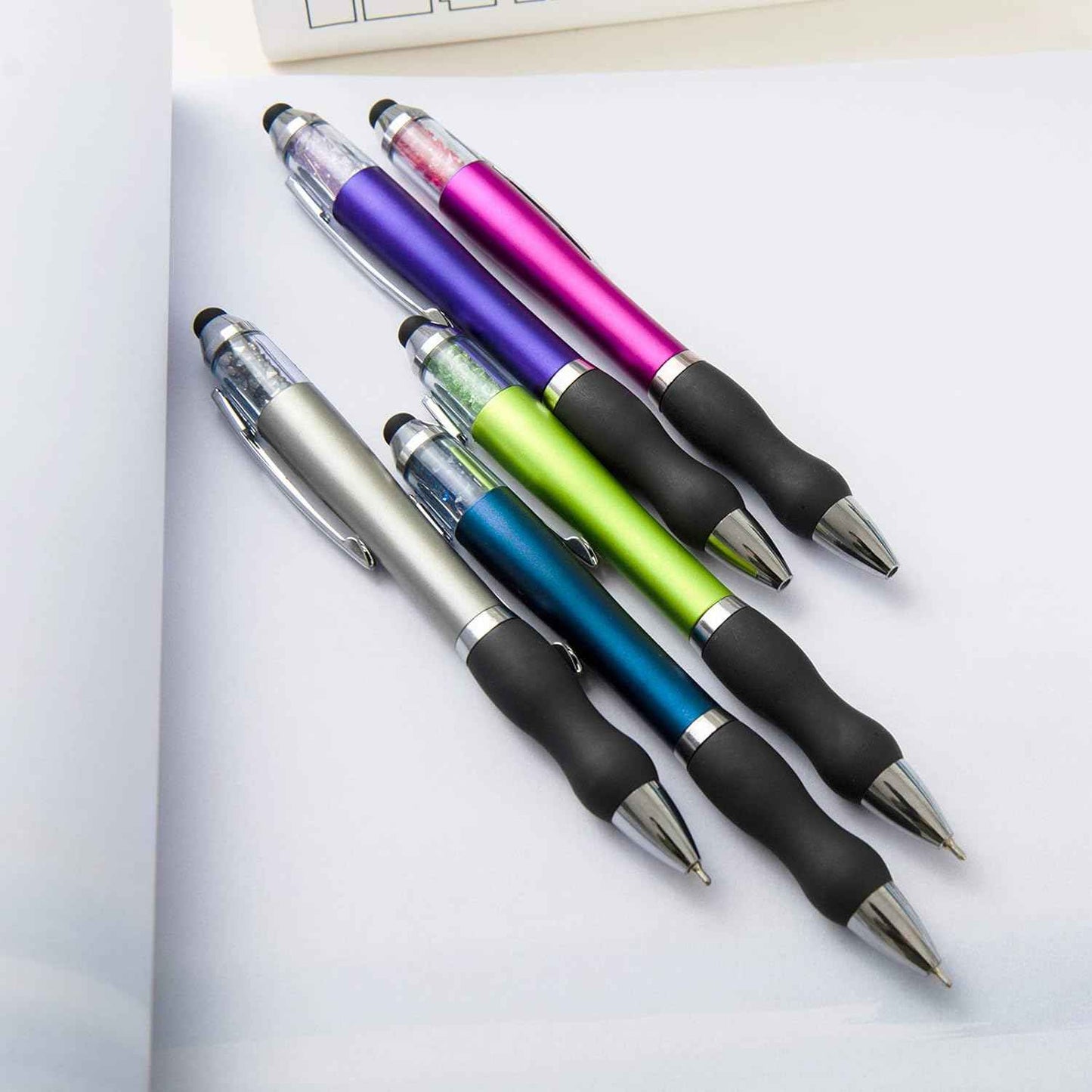 MiSiBao Ballpoint Writing Pens,14 pack (10 count+4 refills) with Stylus Tips 1mm Medium Point Pen Black Ink Pen Stylus Pens for iPads