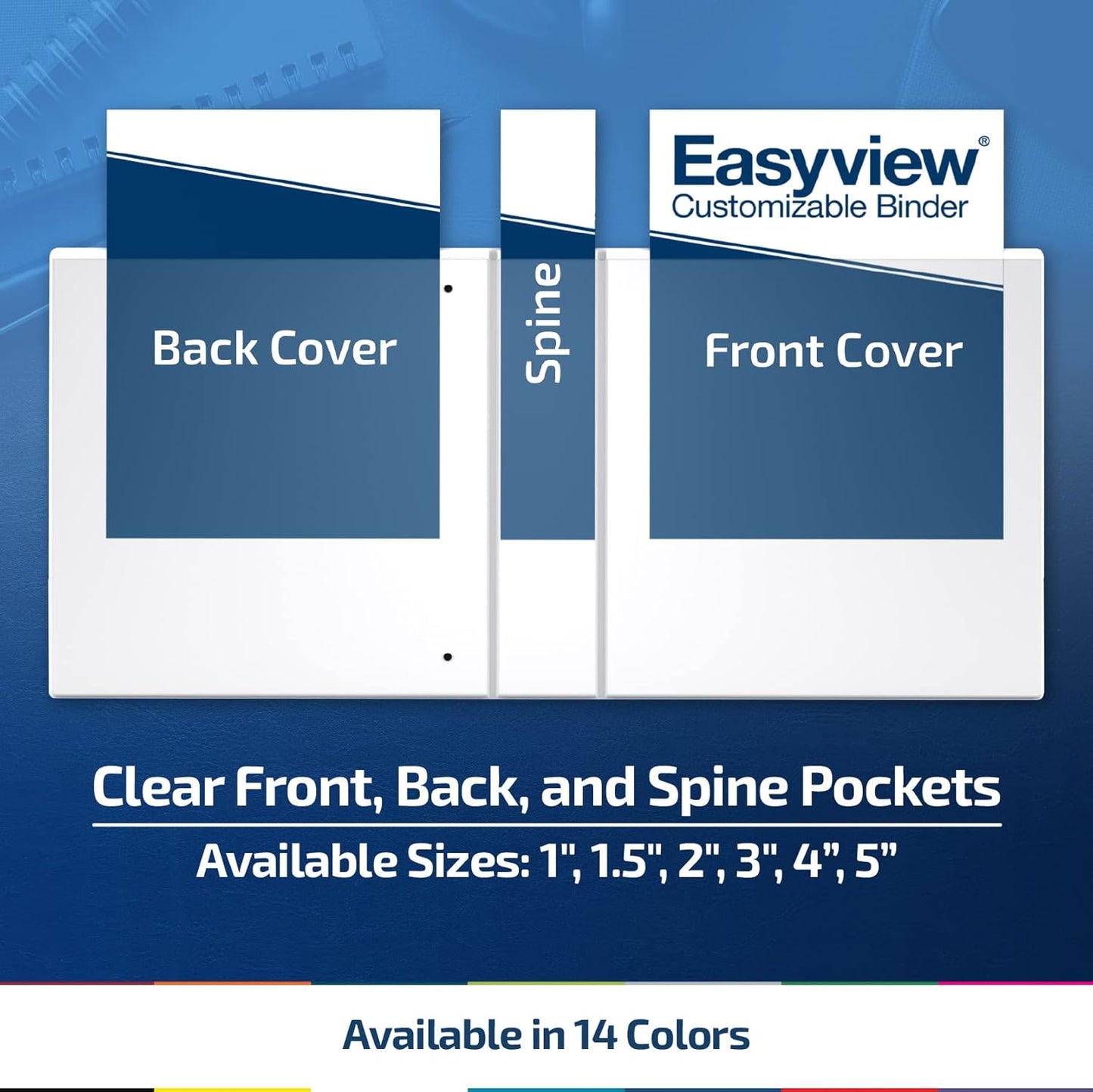 Easyview Premium 3-Ring Binders with Clear-View Covers and Round Rings, Binders for School or Office, 2 Inch, Pack of 6, Lime Green