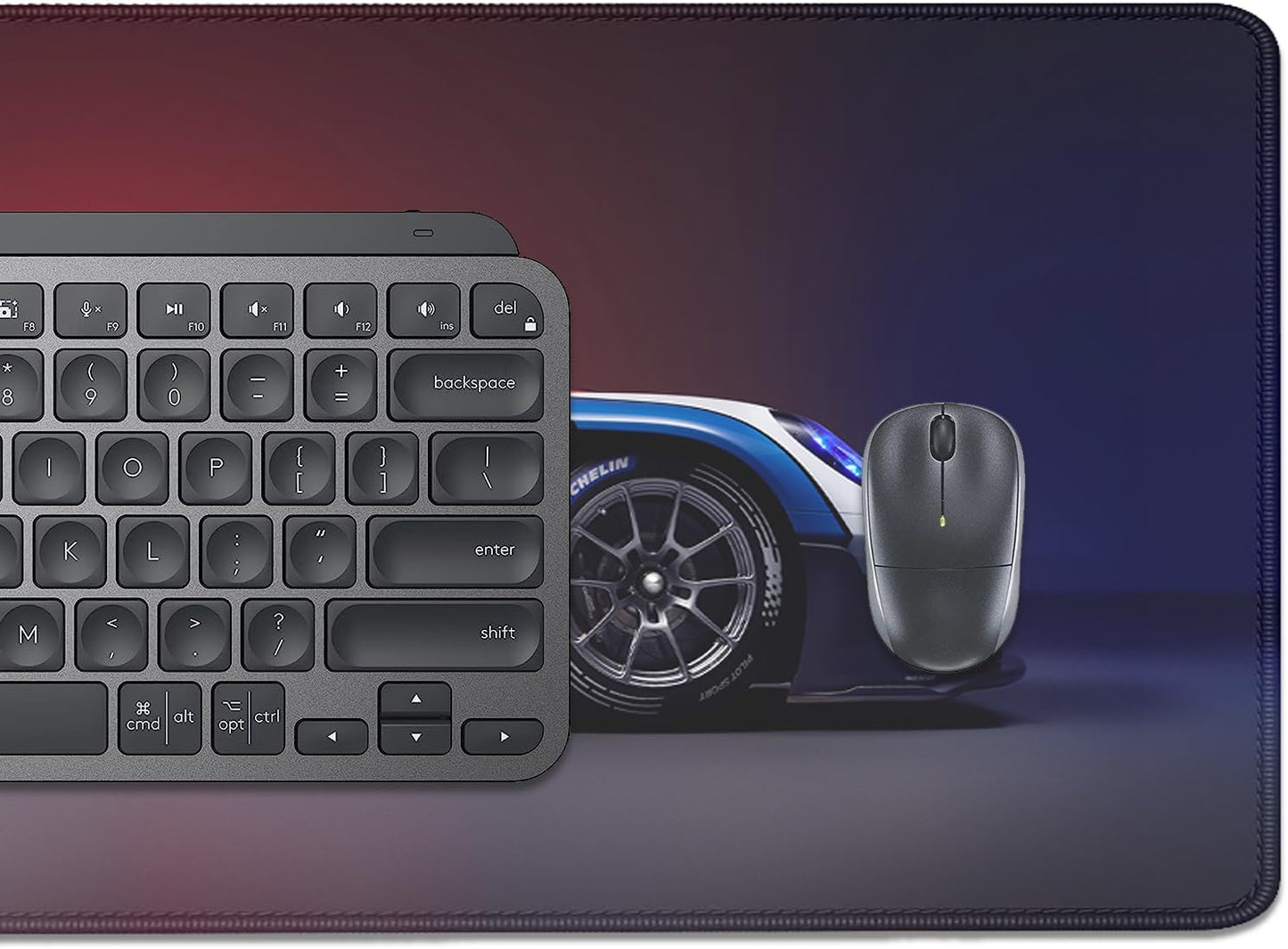 Mouse Pad Mouse Mat Large,Stitched Edges Non-Slip Waterproof Rubber Base Mouse Mat for Office Home Work Gaming(31.5X11.8 in) (Car)
