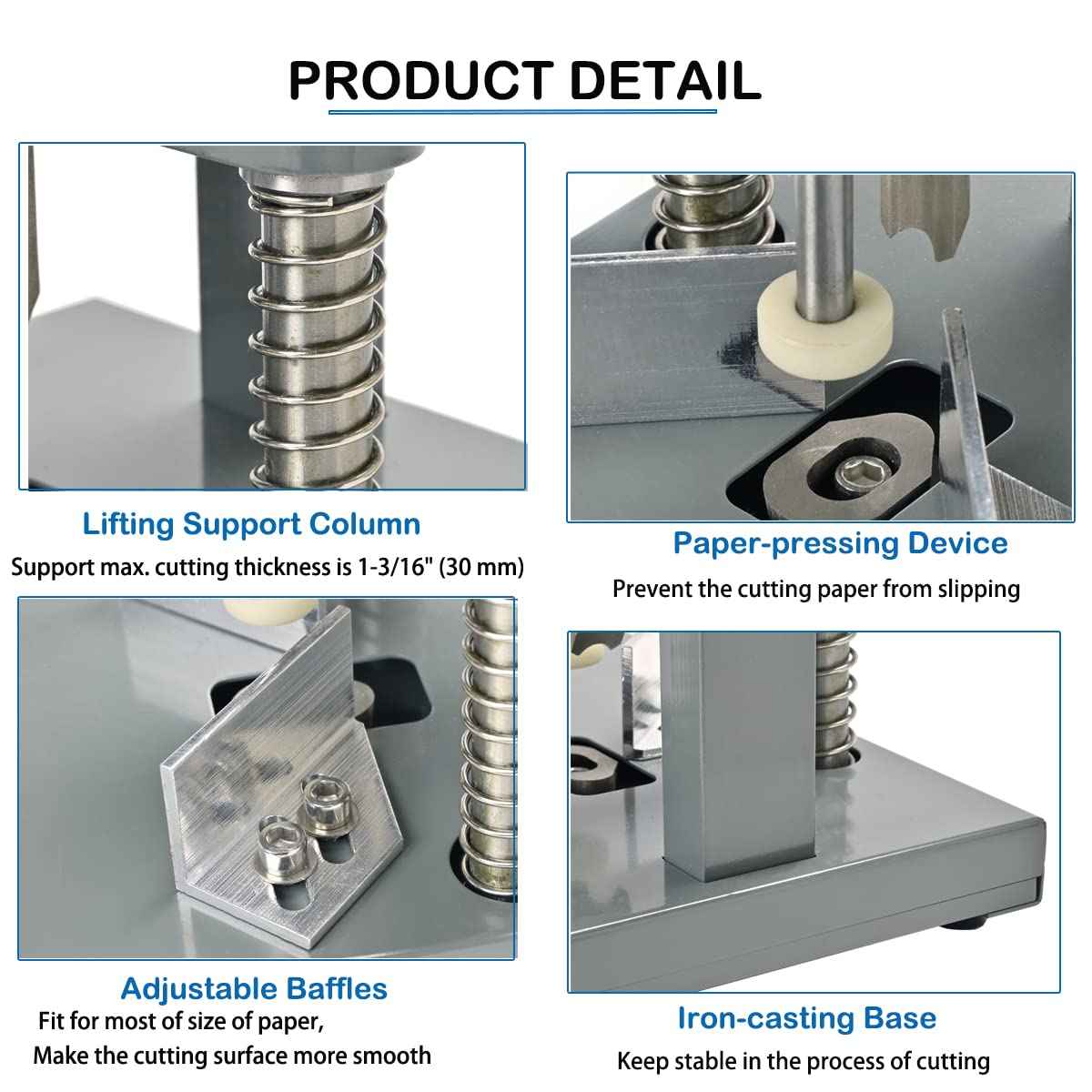Yorkmills Corner Rounder Cutter Machine Paper Corner Punch, R6mm R10mm 1.2”/ 30mm Thickness Heavy Duty Commercial Card Cutter with Paper Holding Device for Office Business