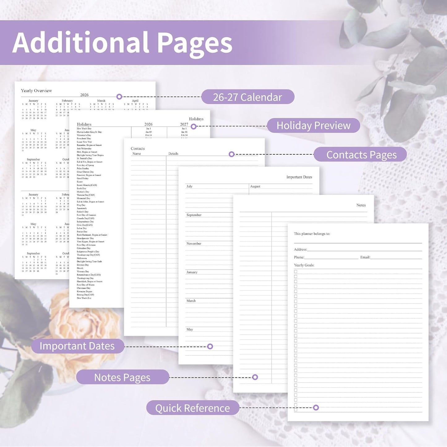 Planner 2026-2027, 8.5" x 11" Weekly and Monthly Planner with Tabs from Jul 2026 - Jun 2027 Academic Year, A4 Large Hardcover Agenda Calendar with Date for School & Office Schedule, Purple