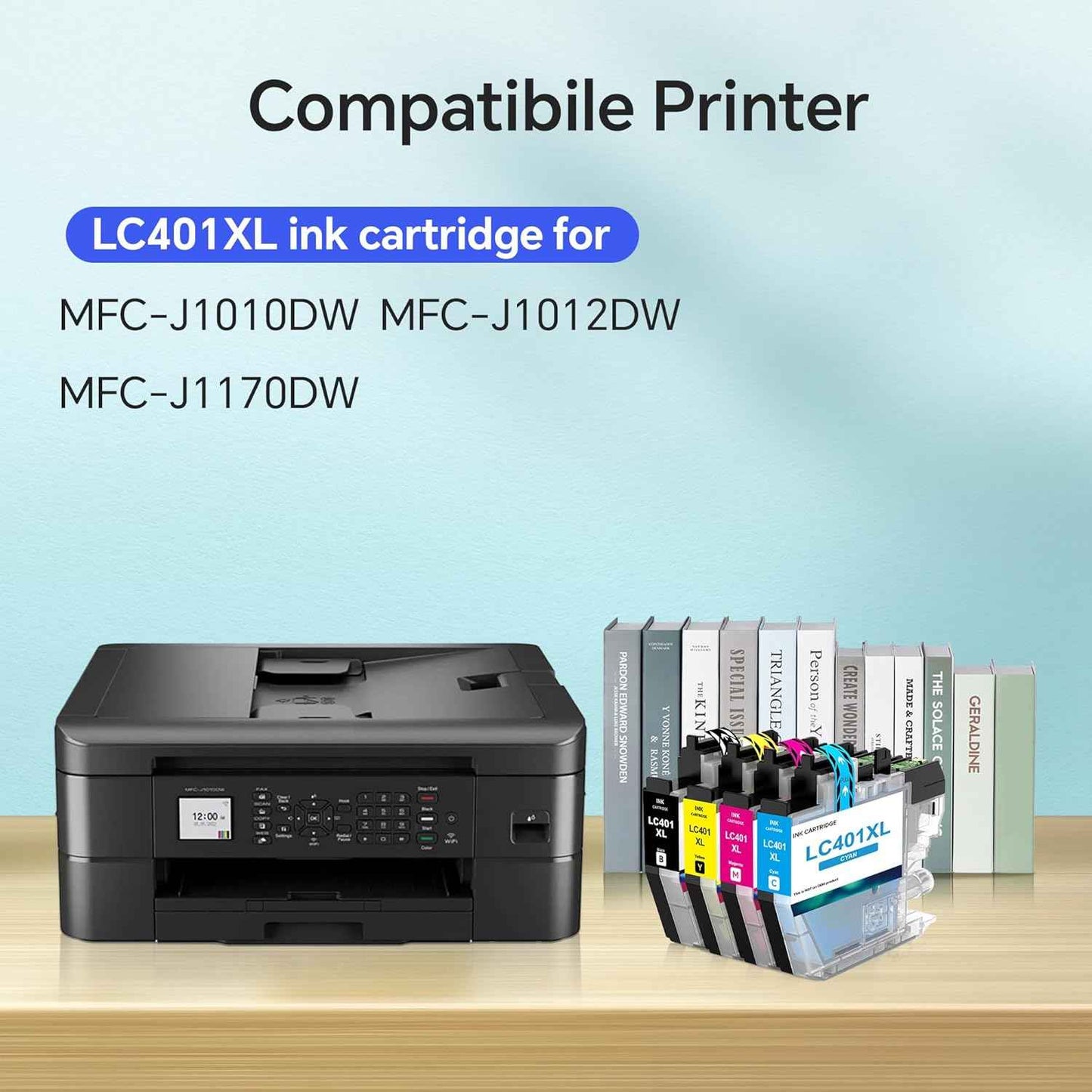 LC401XL Ink Cartridges Replacement for Brother LC401 LC401XL Ink Cartridges for Brother MFC-J1010DW MFC-J1012DW MFC-J1170DW Printer (Black, Cyan, Magenta, Yellow, 4 Pack)