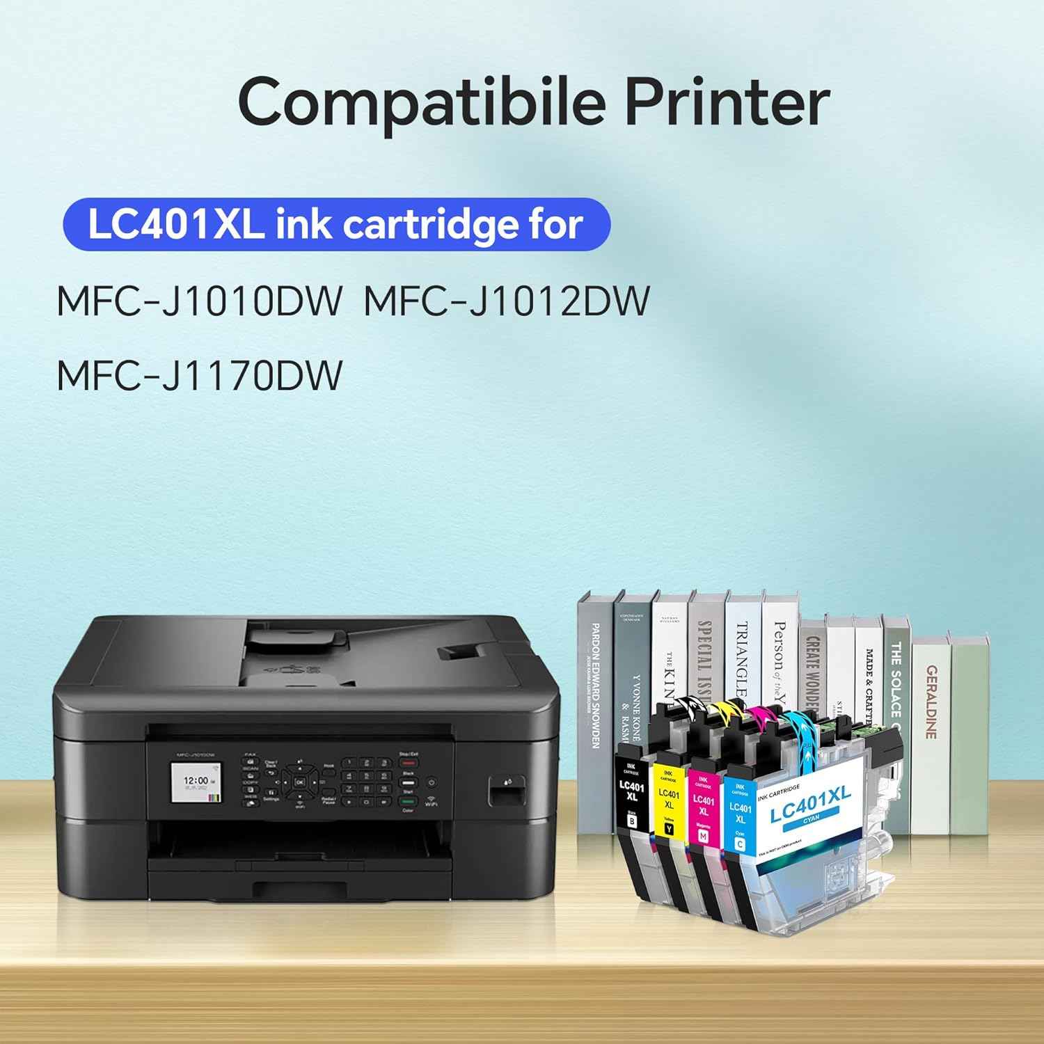 LC401XL Ink Cartridges Replacement for Brother LC401 LC401XL Ink Cartridges for Brother MFC-J1010DW MFC-J1012DW MFC-J1170DW Printer (Black, Cyan, Magenta, Yellow, 4 Pack)