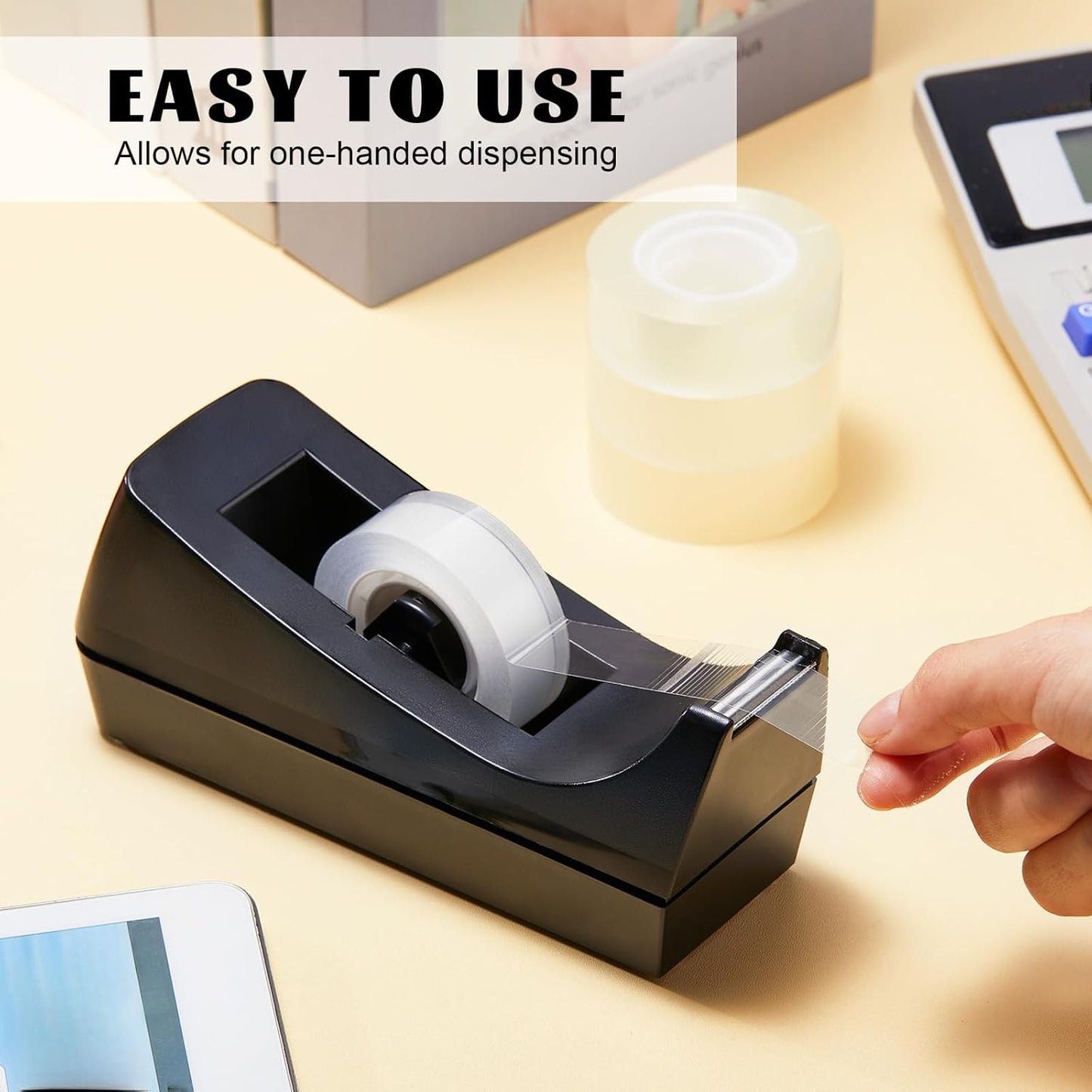 3 Pack Desktop Tape Dispenser Tape Roll Non Skid Base Tape Dispensers for Office Home School (Tape Not Included) - Lumora Desk