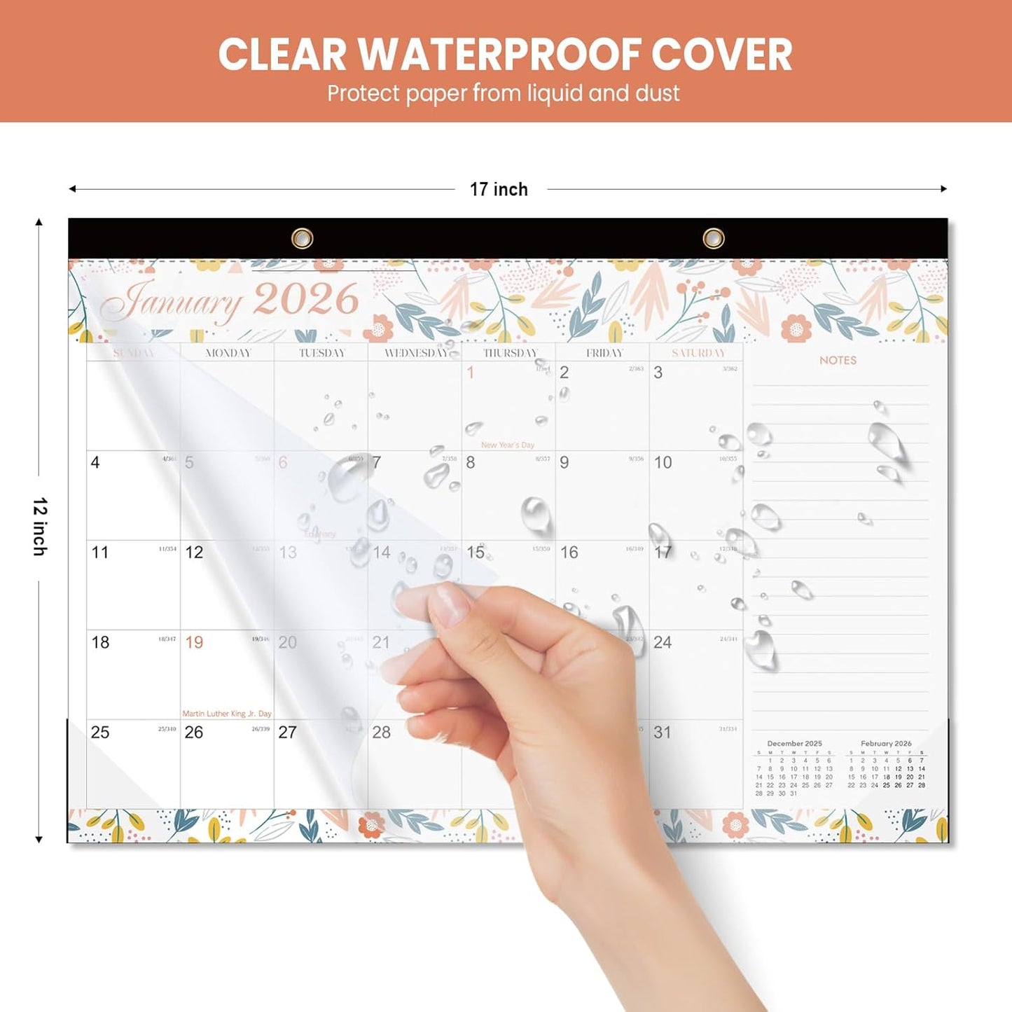 COMIX 12 Month Desk Calendar 2026 (Jan 2026–Dec 2026) – 17" x 12" Wall Calendar with to-Do List & Notes,2026 Calendar Monthly Planner for Home, School, or Office Organization