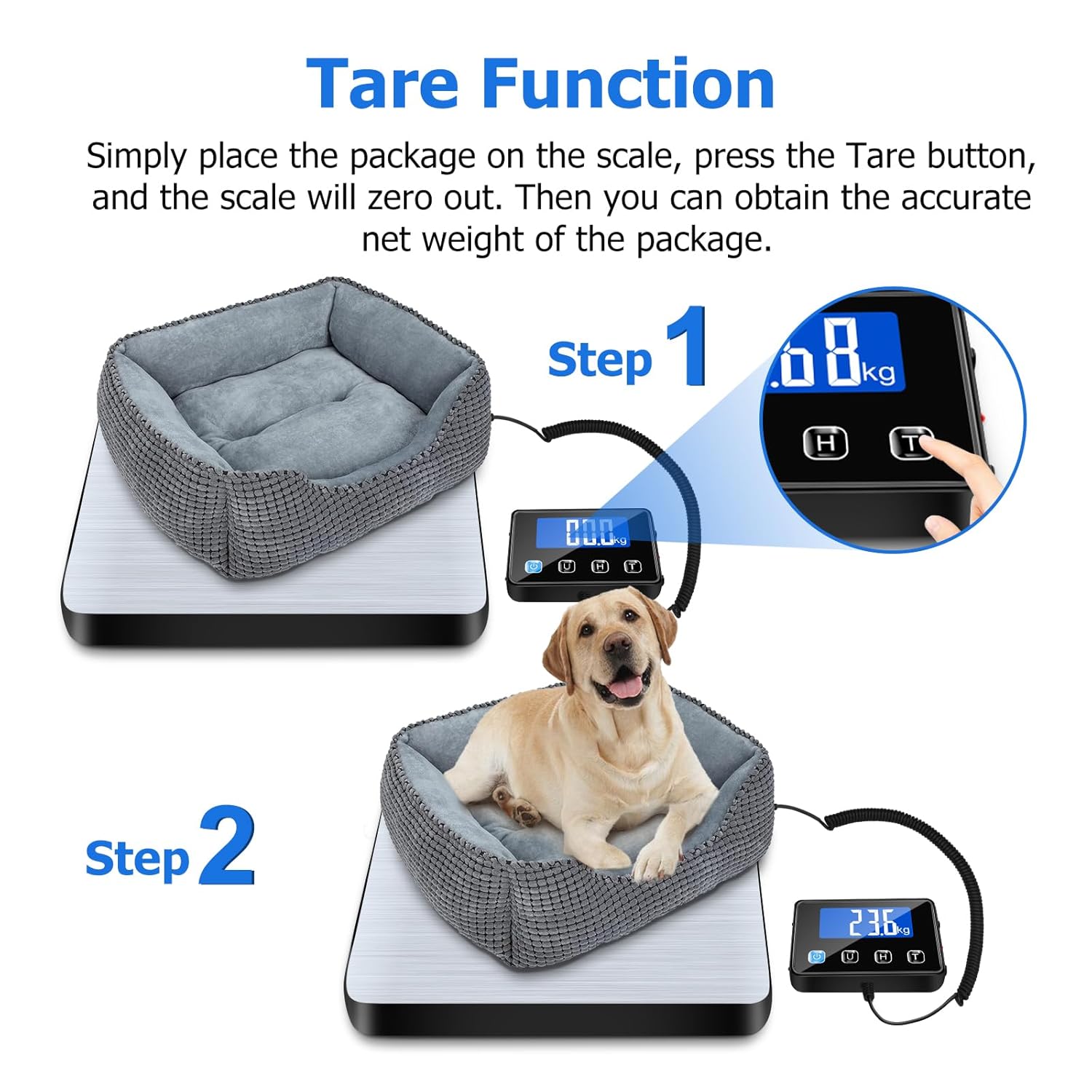 Shipping Scale, 440 lbs/0.35oz High Accurate Digital Postal Scale with Hold/Tare Function, Shipping Scale for Small Business, Packages, Luggage, Home Use, Battery & Charging Cable Include - Lumora Desk