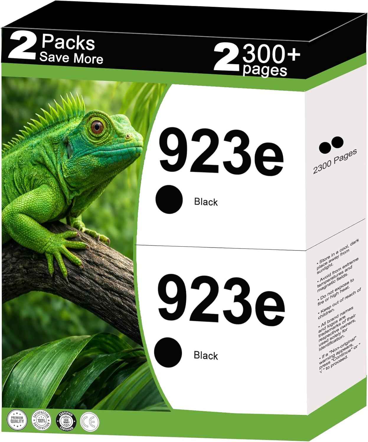 923e 923XL Ink Cartridges Compatible Replacement for HP 923 XL Fit for OfficeJet 8120 8122 8123 8124 8125 8130 8132 8124e Pro 8135e 8138e 8139e 8130e 8132e 8134e Printer with V25.2.1 Chip 2-Pack Black