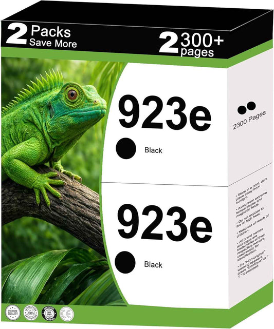 923e 923XL Ink Cartridges Compatible Replacement for HP 923 XL Fit for OfficeJet 8120 8122 8123 8124 8125 8130 8132 8124e Pro 8135e 8138e 8139e 8130e 8132e 8134e Printer with V25.2.1 Chip 2-Pack Black