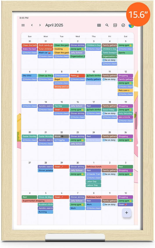 ApoloSign Digital Calendar: Electronic Calendar, Smart Touchscreen Interactive Display for Chore Chart, Family Schedules Planner, Supports All Apps via Google Play (Yellow, 15.6-inch)