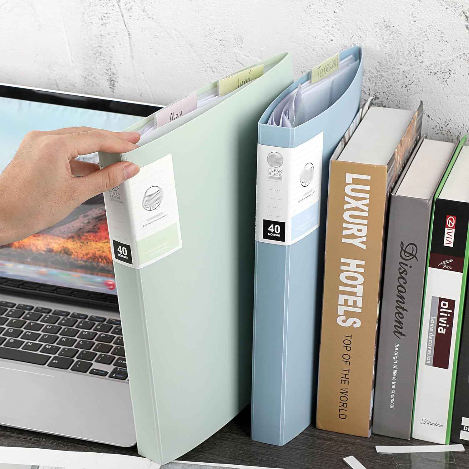 BTSKY 2.2 Inch Insertable Self-Adhesive Index Tabs with Printable Paper Inserts Clear Plastic Sticky File Folder Labels Convenient Divider Index Tabs Stick on Books, Folders, Notebooks,etc (125 Pcs)