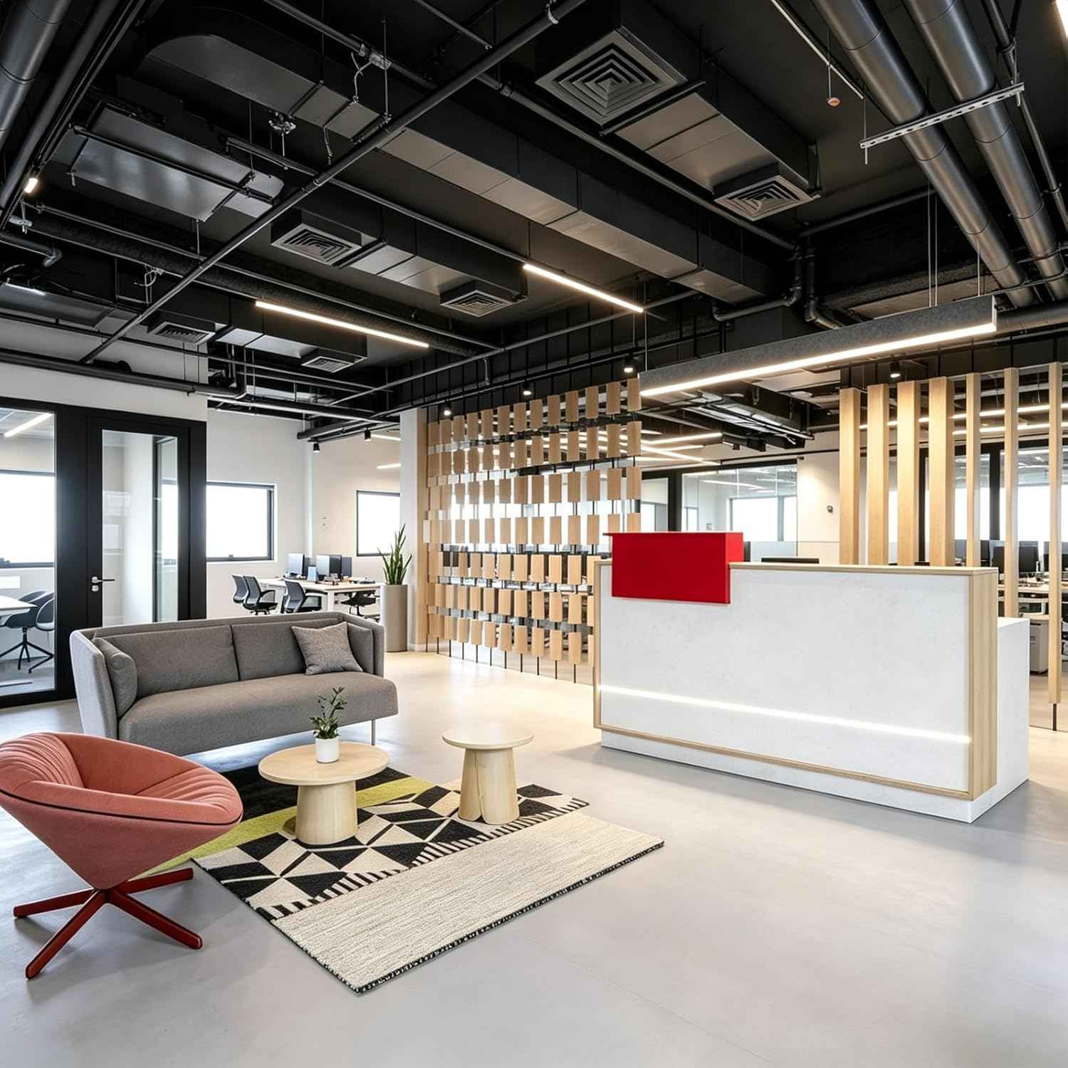 Modern Reception Desk with Counter & LED,Front Office Desk with Drawer, Keyboard Tray & Cabinet, White Stone Look & Wood for Hotel, Salon, Retail, Office Lobby (Right, 70.86 in)