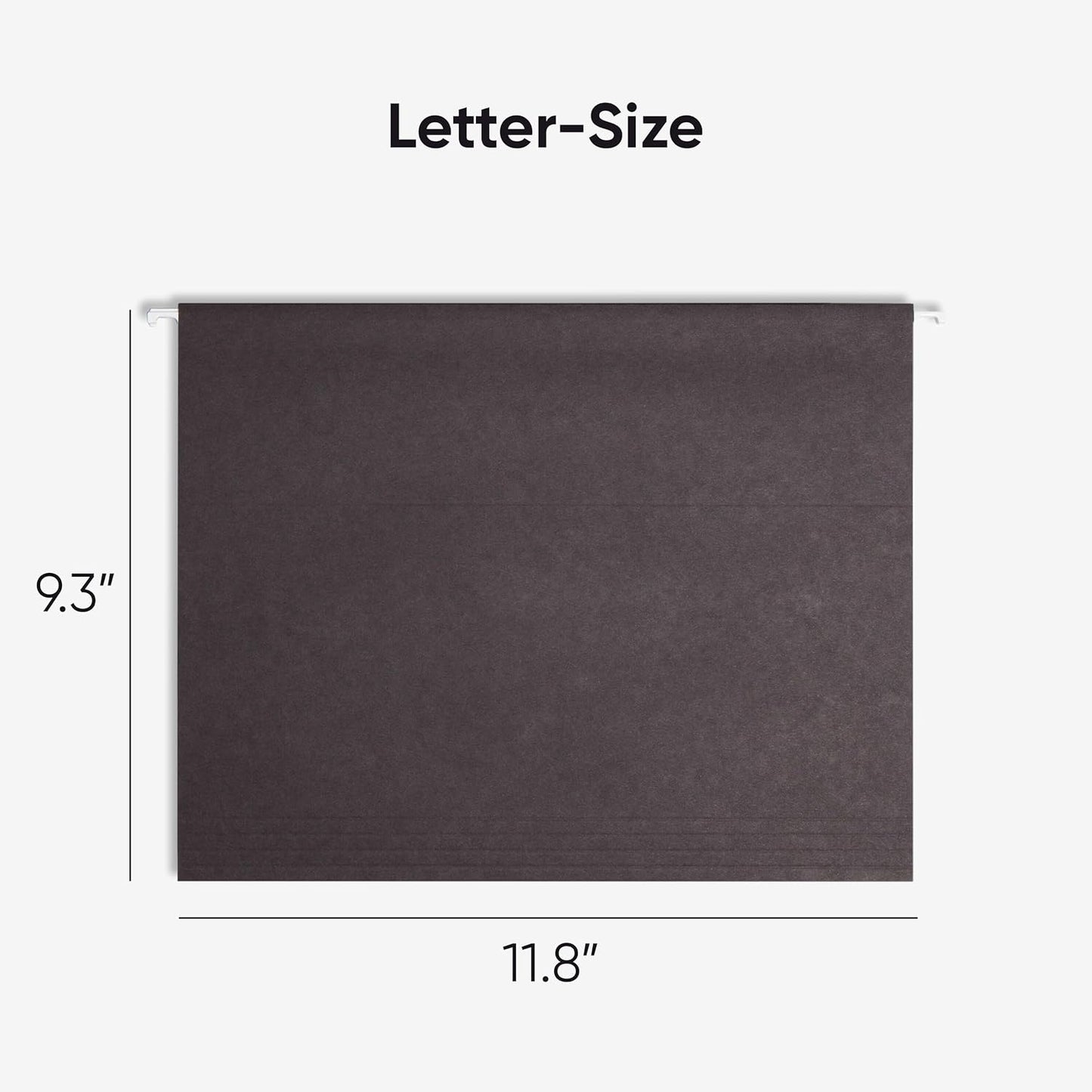 Smead Standard Hanging File Folders, 25 Count, Black, 1/5-Cut Adjustable Tabs, Letter Size (64062)