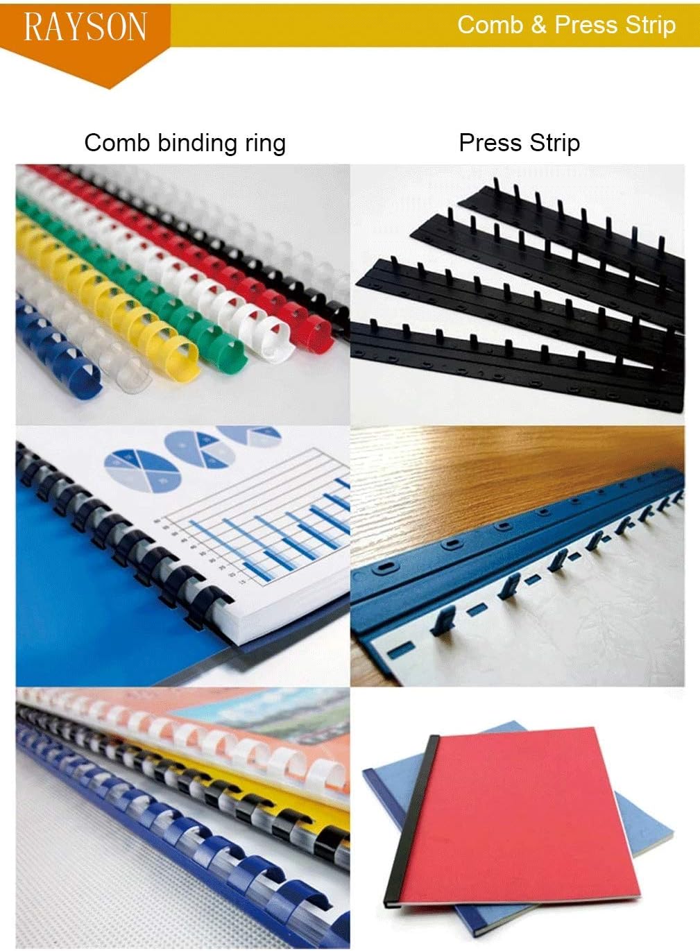 Rayson SD-1201 Binding Machine Punching and Binding with Combs Set - 21 Hole/ 200 Sheets Paper Comb Binder