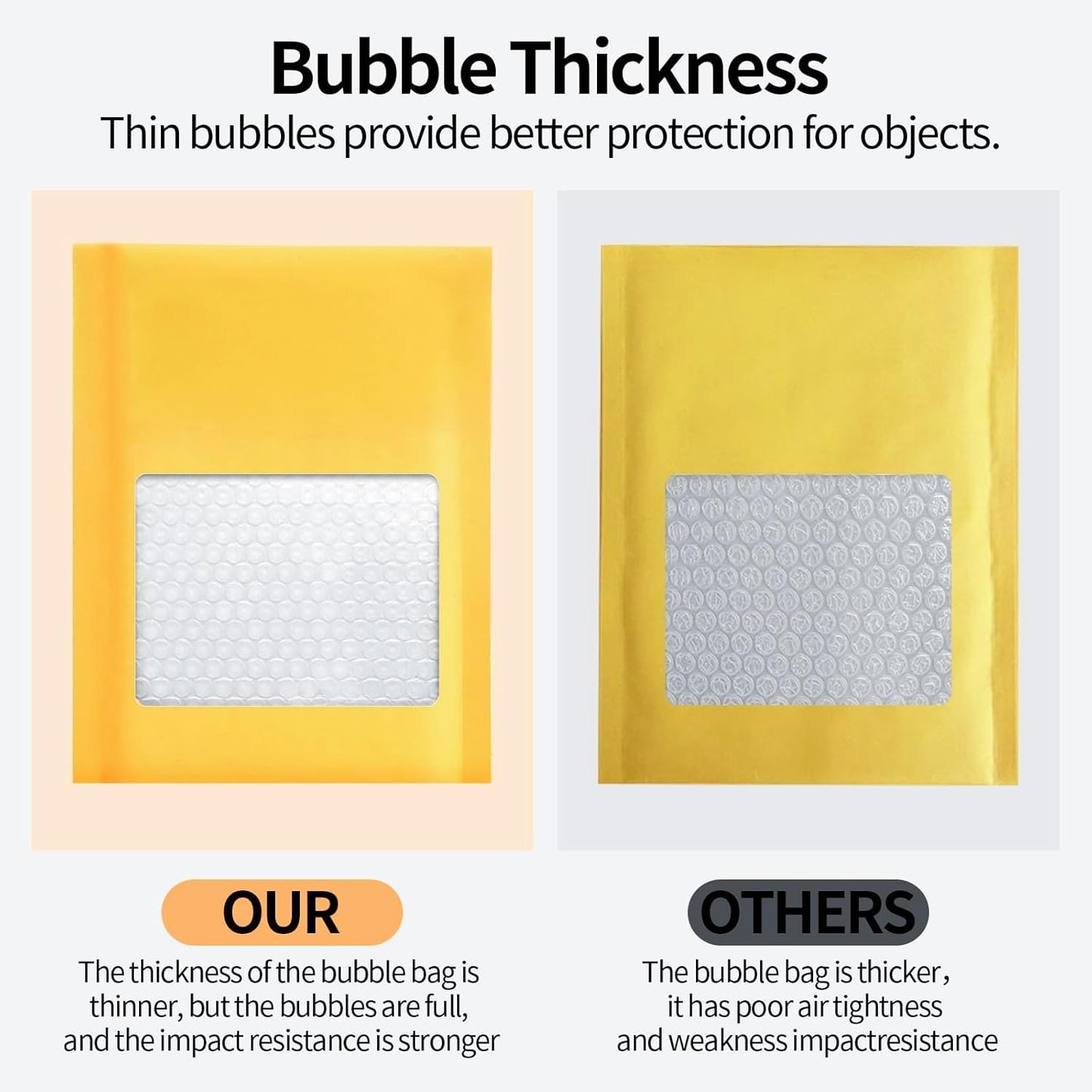 Kraft Bubble Mailers 4×8' Inch 50 Pack Yellow shipping envelopes Self-Seal Padded Mailing Envelopes for Jewelry Makeup Supplies and Small Business Packaging - Lumora Desk