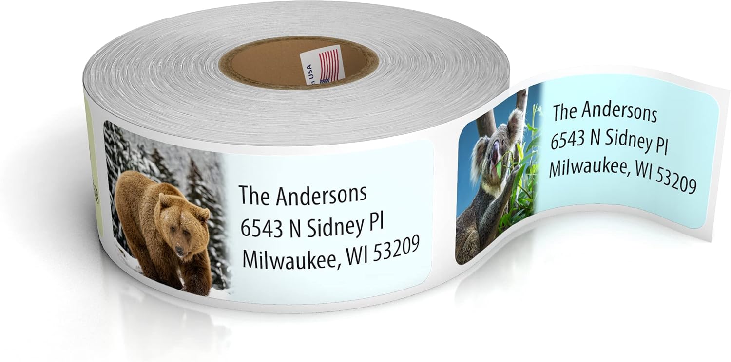 Customized Personalized Address Labels - Made in The USA by Kenco (Wild Animals, 500 Labels) - Lumora Desk