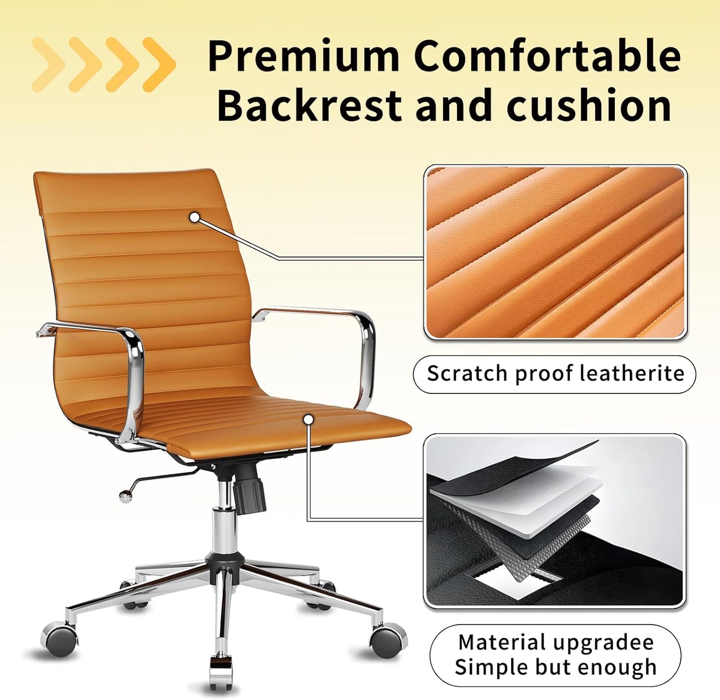 Chair, Desk Computer Chair ，with Armrests ，Ergonomic Office Chair for Home and Office, 17.32 x 22.83 x 35.43 inches, Multiple Colors (Terracotta)