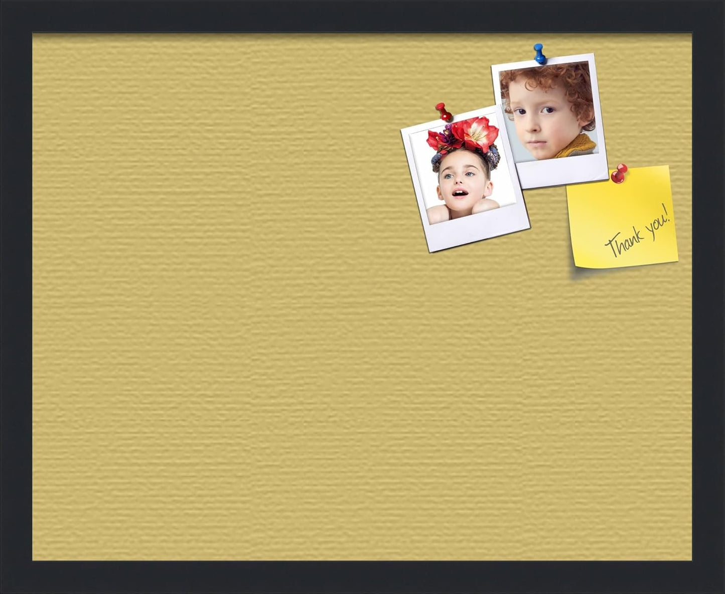 PinPix 20x16 Inch Cork Bulletin Board. This Decorative Framed Pin Board Comes with Honey Pastel Design and a Satin Black Frame. Ideal for Home Office Decor or Message Board (PinPix-1810)