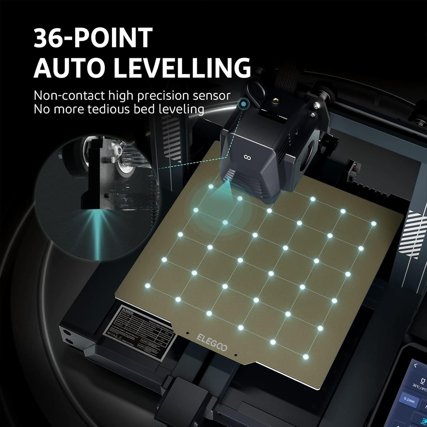 ELEGOO Neptune 3 Pro 3D Printer with Auto Bed Leveling, Dual-Gear Direct Extruder, Dual Lead Screw Drive, Removable Capacitive Screen,8.85x8.85x11in Large Printing Size - Lumora Desk
