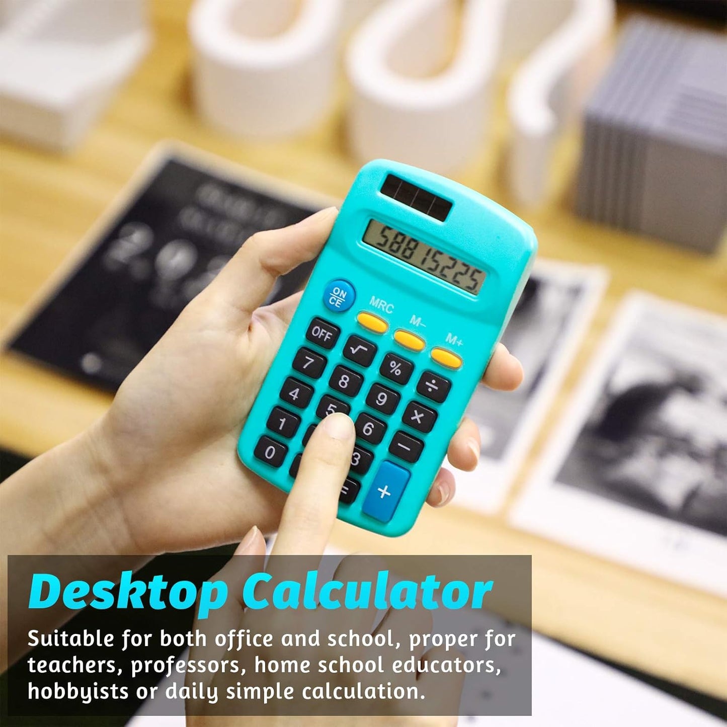 9 Pieces Solar Calculators Bulk - Mini Pocket Calculator for Students, Basic 8-Digit Dual Power (Solar & Battery), Colorful Classroom Supplies for Teachers, School Gifts for Students