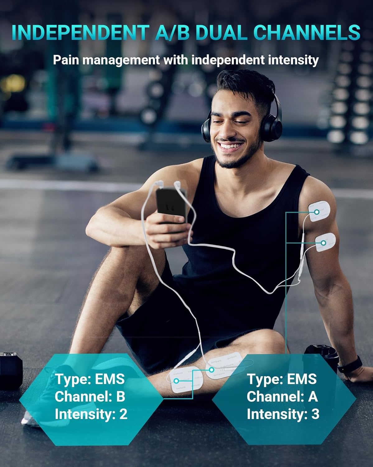 Comfytemp TENS Unit Muscle Stimulator for Pain Relief, FSA Eligible TENS Machine - 24 Modes & DIY, HSA Dual Channel EMS Unit for Back Neck Shoulder Electronic Pulse Massager, Fathers Day Gift, 10 Pads