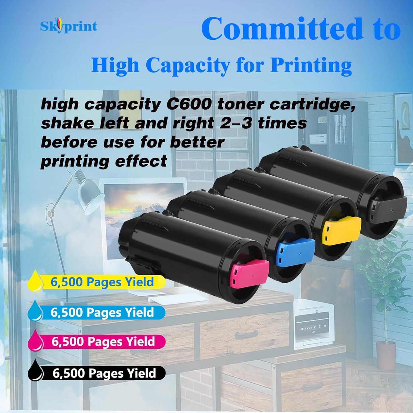 Versalink C600 C605 High Yield Toner Cartridge Replacement for Xerox 106R03896 106R03897 106R03898 106R03899 Toner Versalink C600 C600DT C600DX C600DXF C600DXP C600N C605 C605X C605XLM Printer