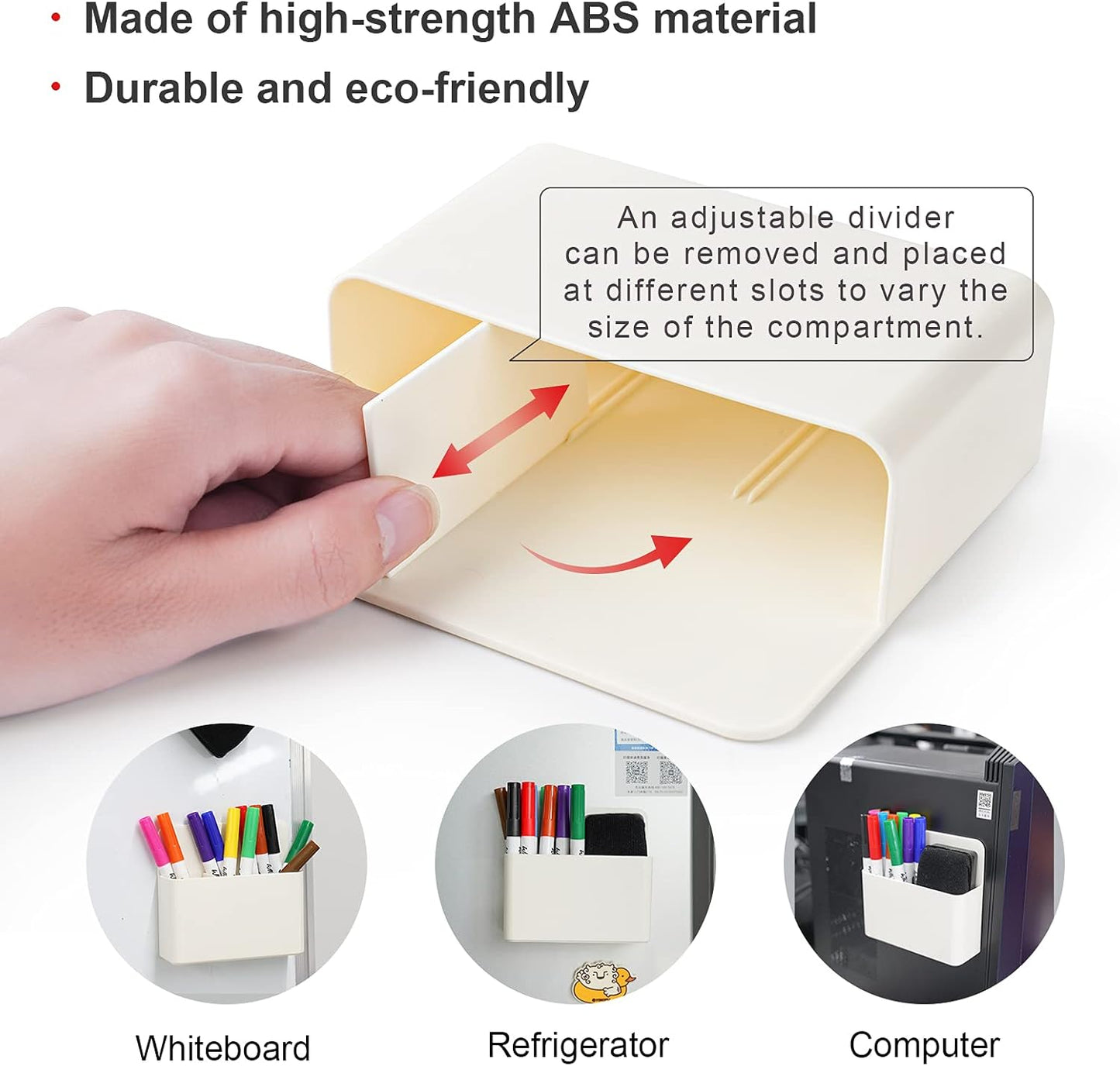 NiArt Whiteboard Magnetic Dry Erase Marker Holder Set, 12 Colors Fine Markers, Magnetic Whiteboard, Dry Eraser for Office