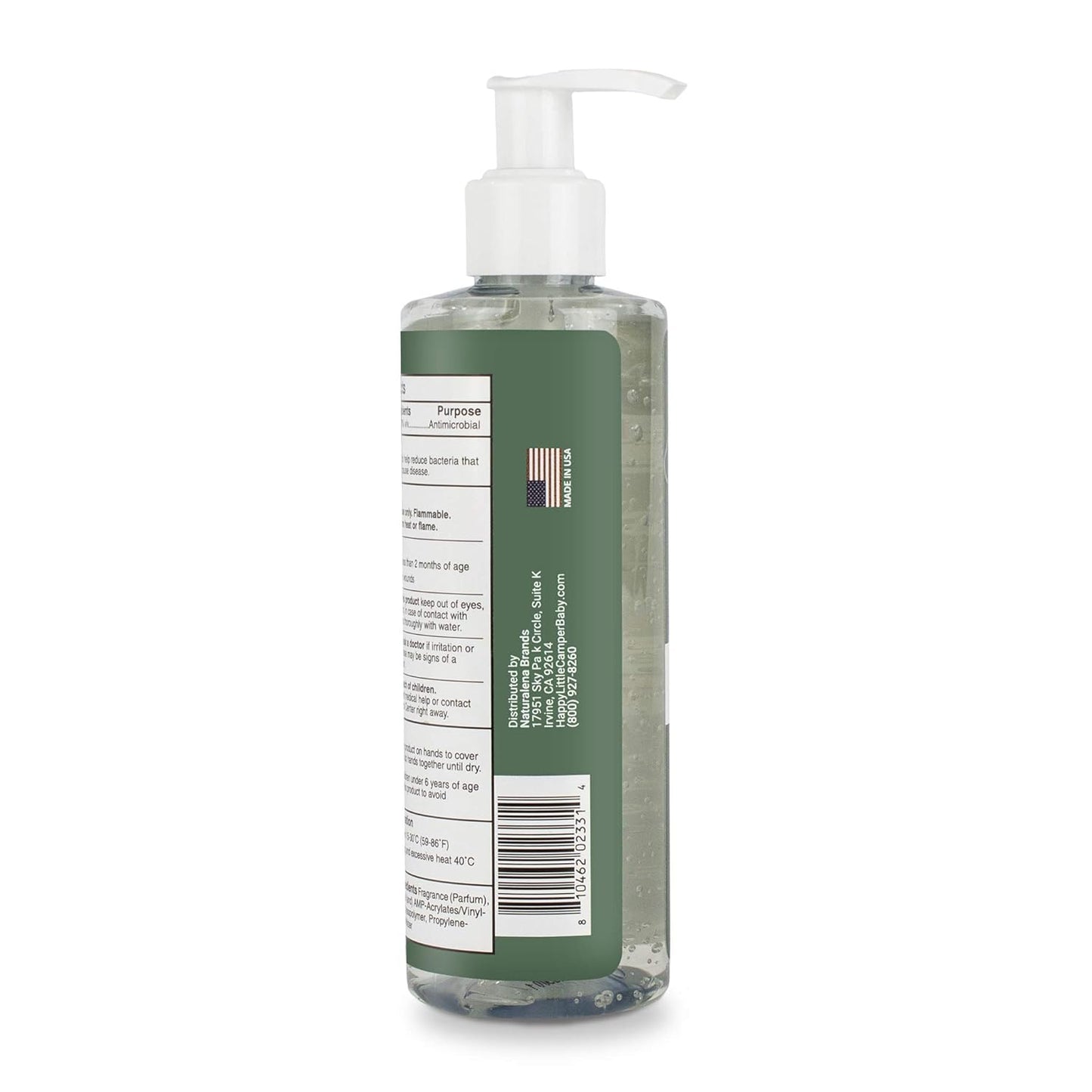 Happy Little Camper Hand Sanitizer with Lemon Zest Scent - Moisturizing Gel with Vitamin E & Antimicrobial Formula- Contains 70% Ethyl Alcohol - Travel Size, Made in USA - 8 Fl Oz, 236ml - 24 Bottles
