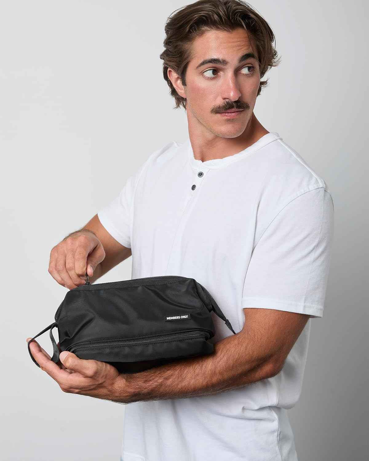 Members Only Dual Dopp Kit Toiletry Bag, Mens Dopp Kit for Travel with Dual Compartments, Mens Toiletry Travel Bag