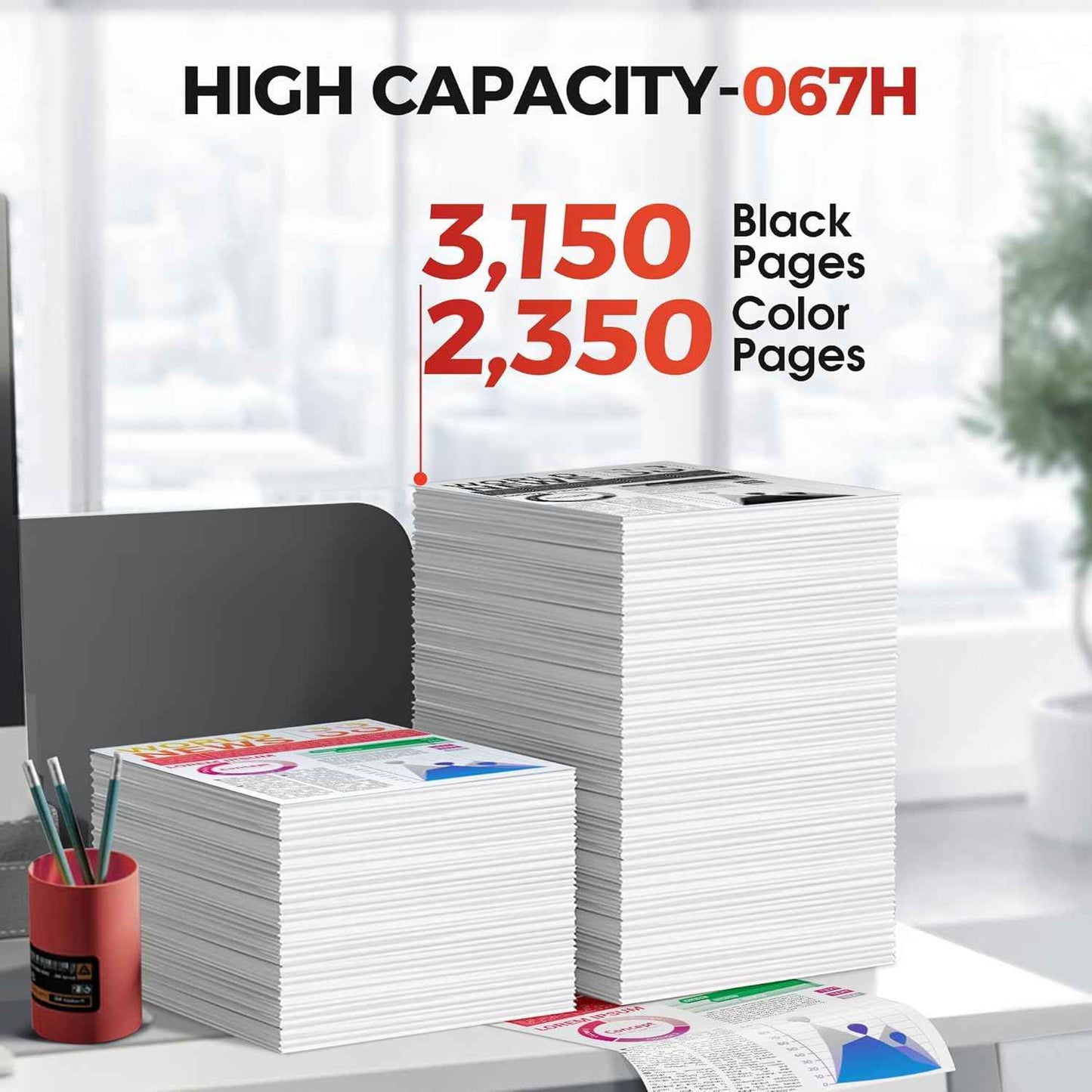 067H 067 Toner Cartridge Set - Replacement for Canon MF654Cdw Toner Cartridges - Work with MF656Cdw Toner MF654Cdw LBP632Cdw MF653Cdw Printer Ink | for Canon 067 Toner | 067H Cartridge 4 Pack