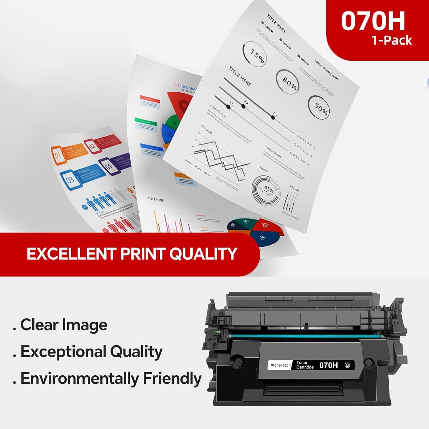 070H / 070 High Yield Toner Cartridge (4-Pack) Compatible Replacement for Canon 070H/070/CRG-070 Toner Cartridge with Canon imageCLASS MF465dw MF462dw LBP247dw LBP246dw Printers - High Capacity Ink