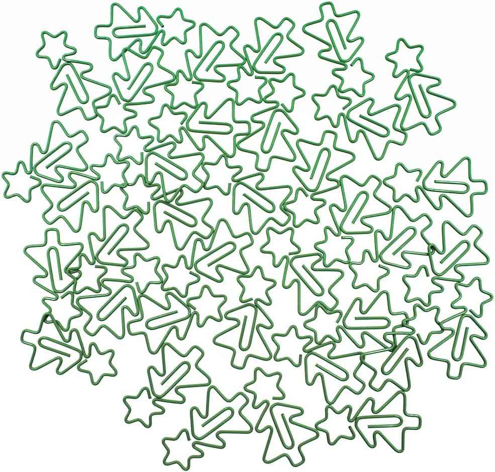 30 Pcs Christmas Tree Shaped Paper Clips Bookmark Metal Art Clips Office Supplies Set Binder Folders Metal File Holder for Notebooks Scrapbooks File Organizer