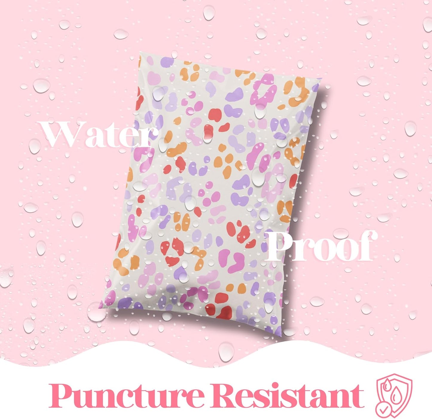 14.5x19 Designer Poly Mailer 100 Pack Heavy Duty Waterproof Self Seal Shipping Bags for Small Business Large Mailing Envelopes Bulk Tear Resistant Cute Packaging Preppy Leopard