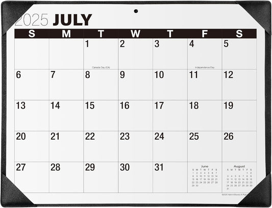 Nekmit 2025-2026 Desk Calendar, Large Print Desk Calendar with Desktop Mat, 21" x 16 1/2", Runs From Now to June 2026, for Home and Office, Black